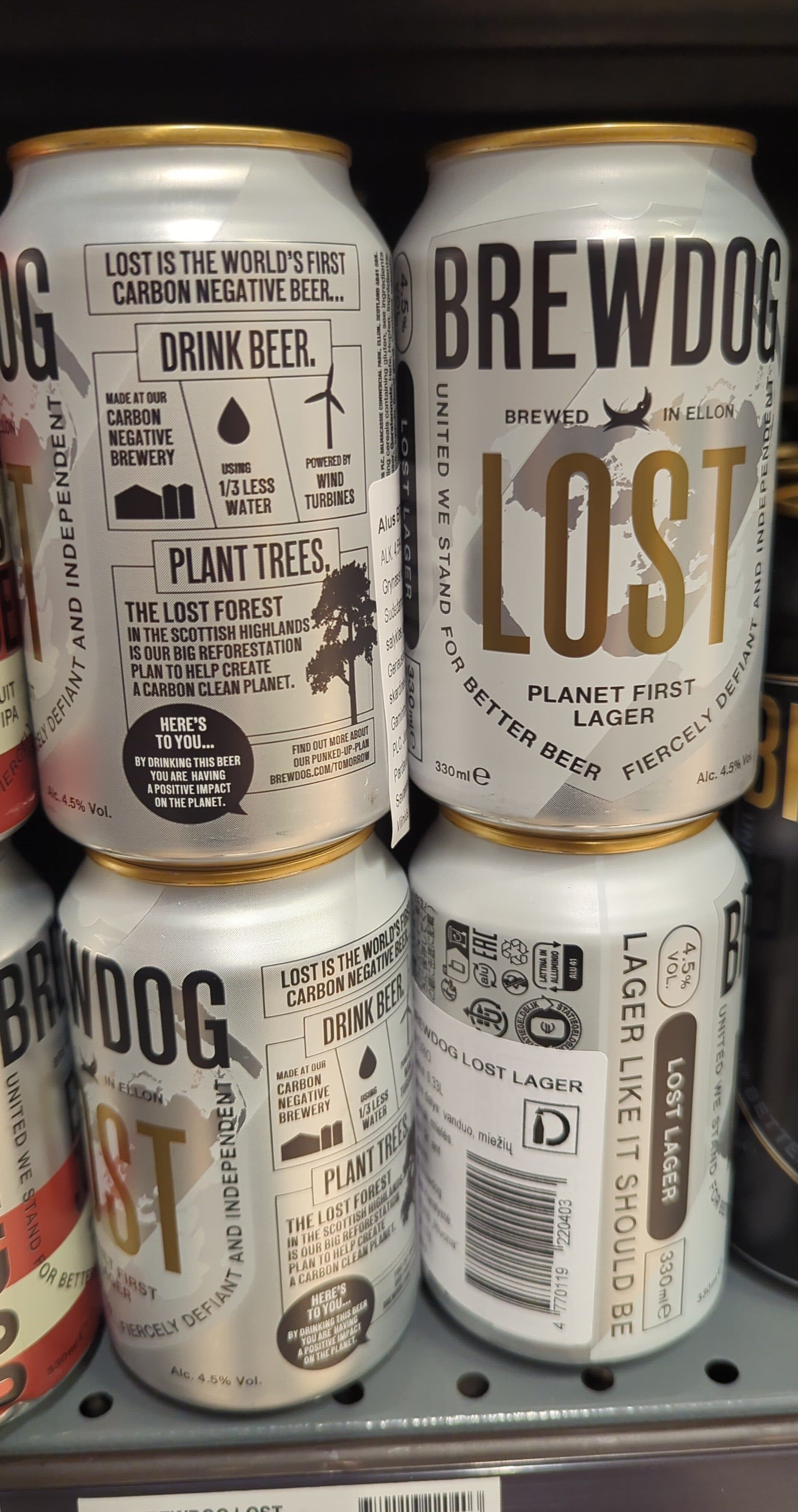 Alus BREWDOG LOST LAGER 4,5% sk., 0.33l packshot