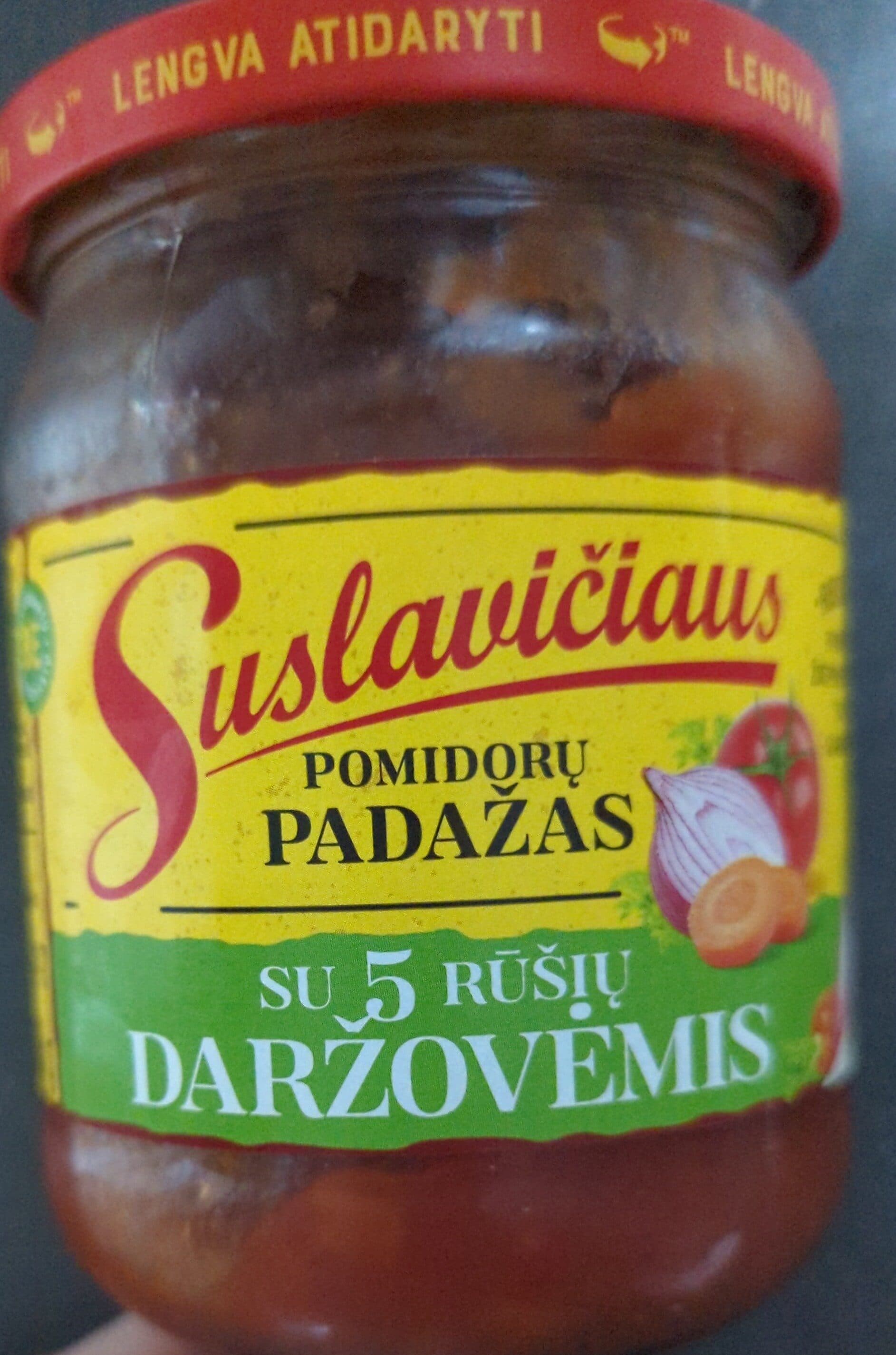 Suslavičiaus pomidorų padažas su daržovėmis packshot