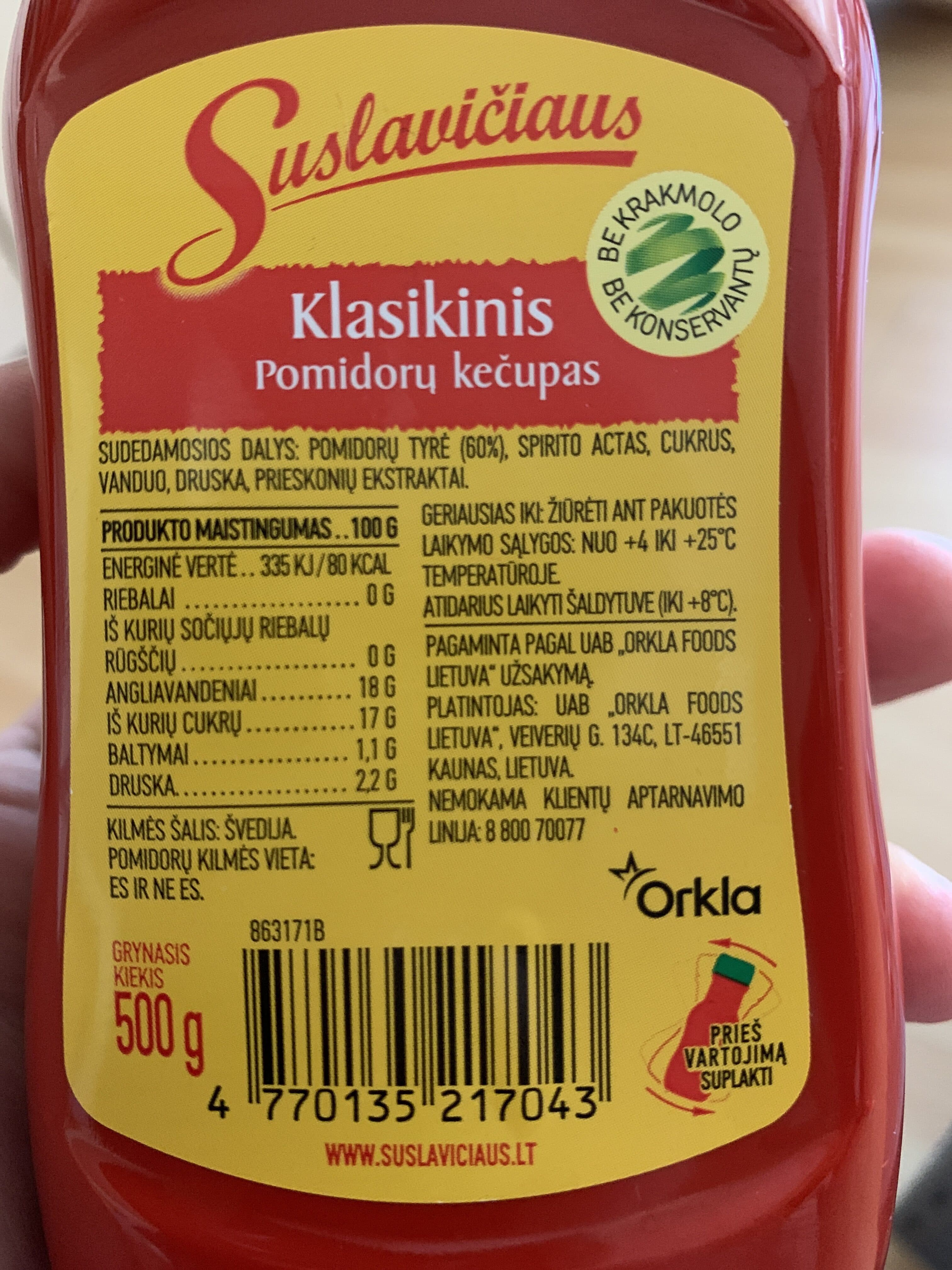 Suslaviciaus Klasikinis keciupas packshot