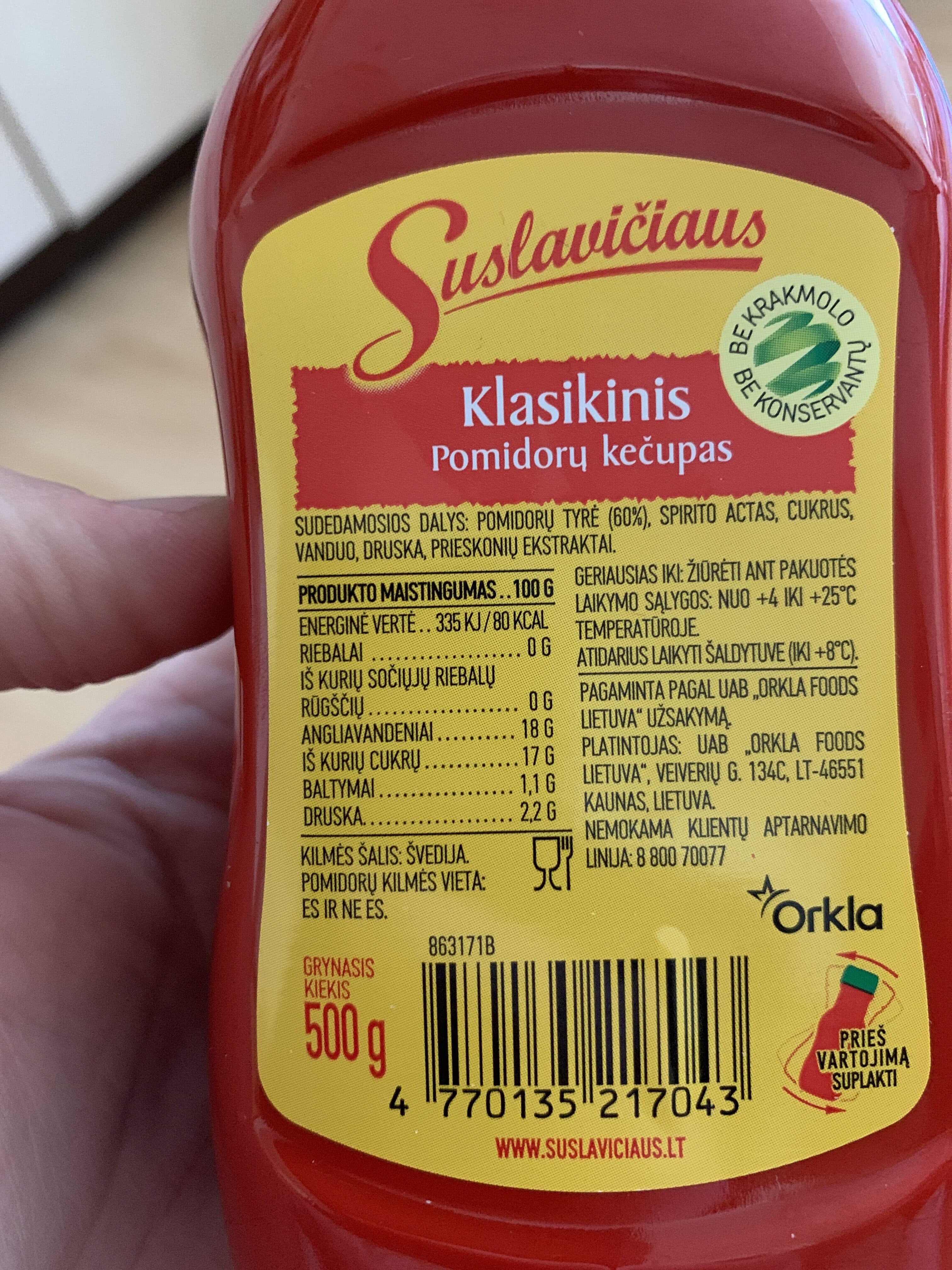 Suslaviciaus Klasikinis keciupas packshot