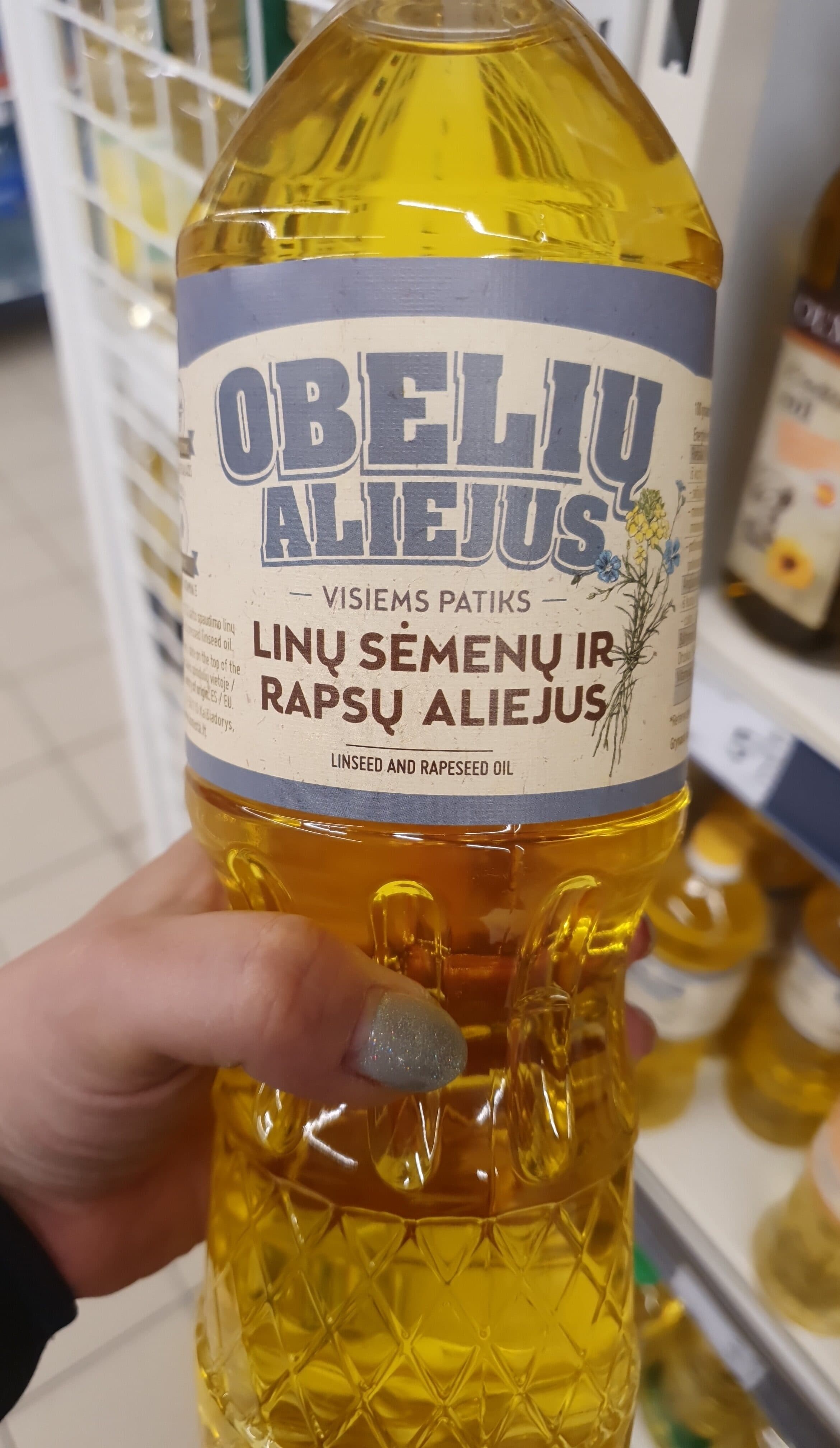 Obelių Linų sėmenų ir rapsų aliejus packshot