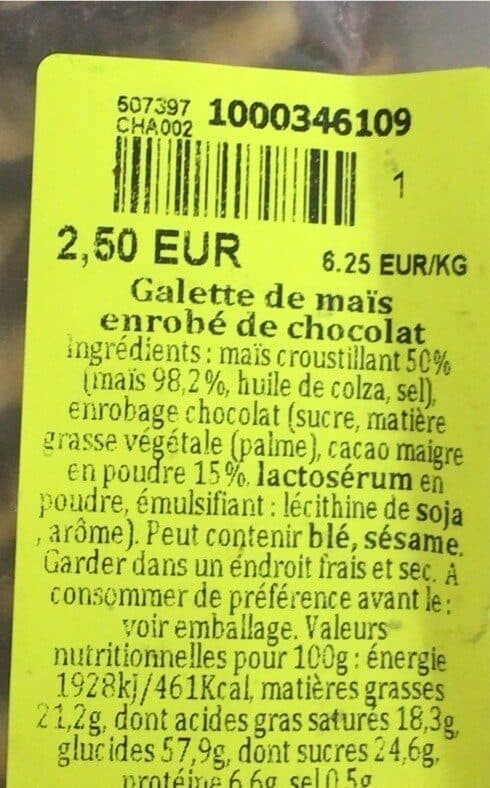 Open Food Facts Galette de maïs packshot