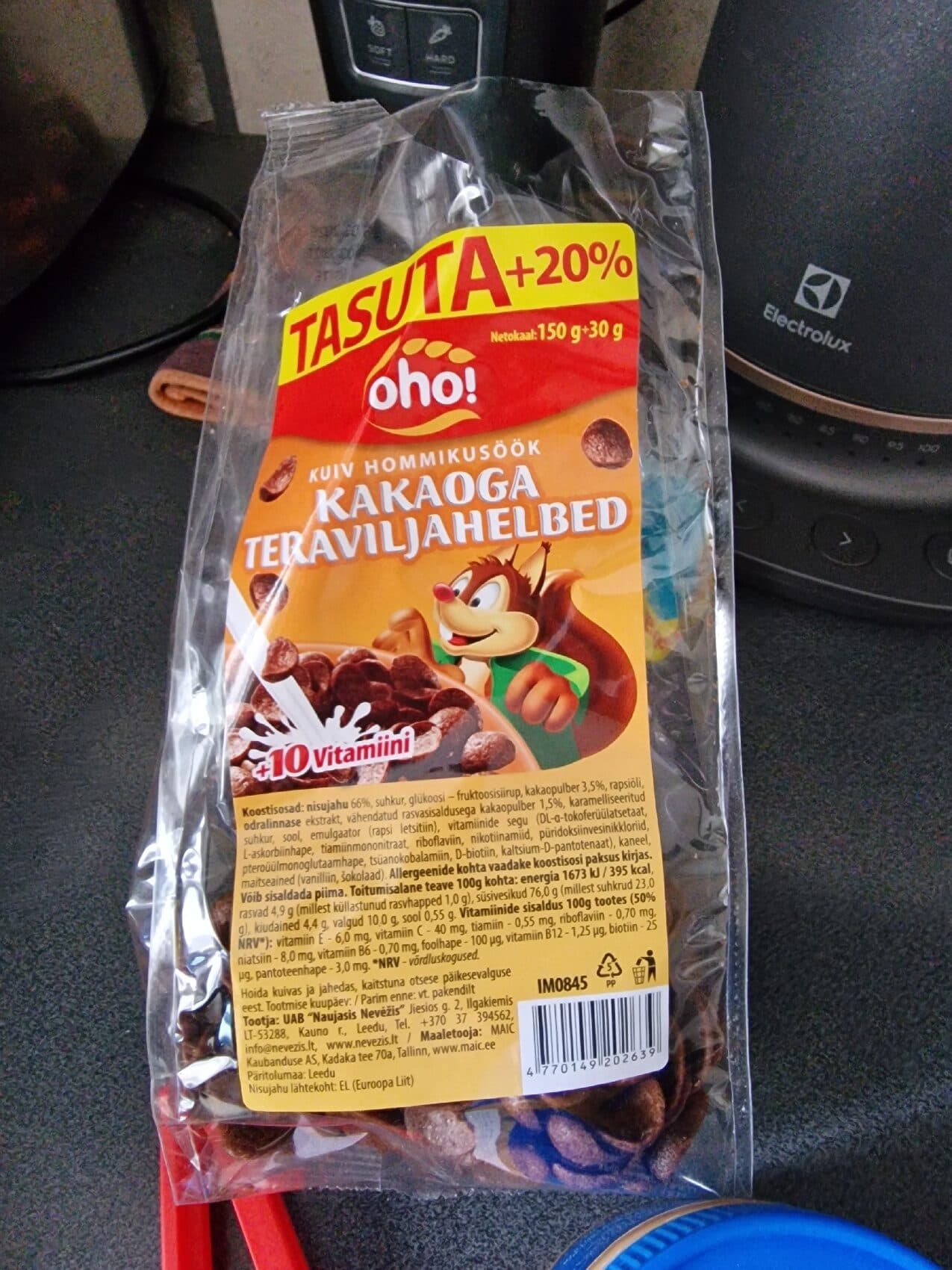 Oho Kakaoga Teraviljahelbed packshot
