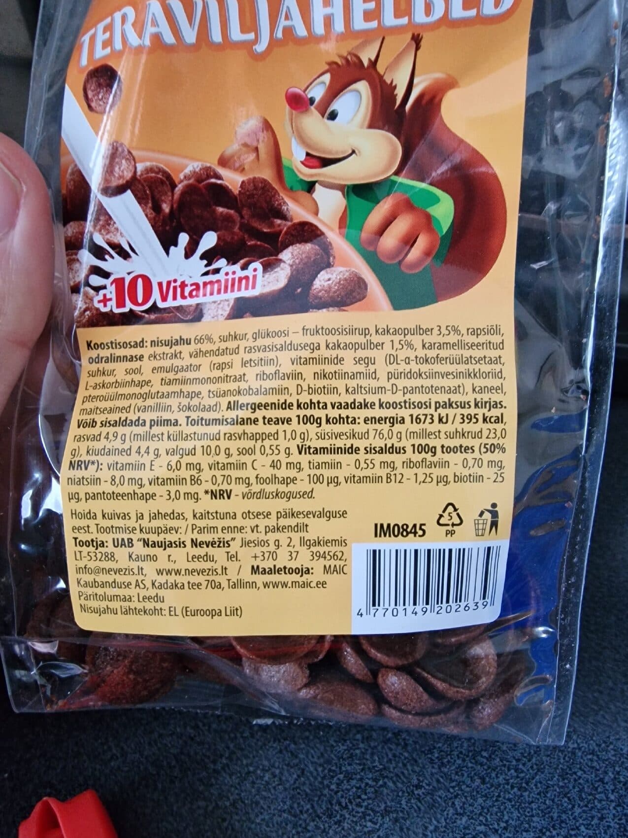 Oho Kakaoga Teraviljahelbed packshot