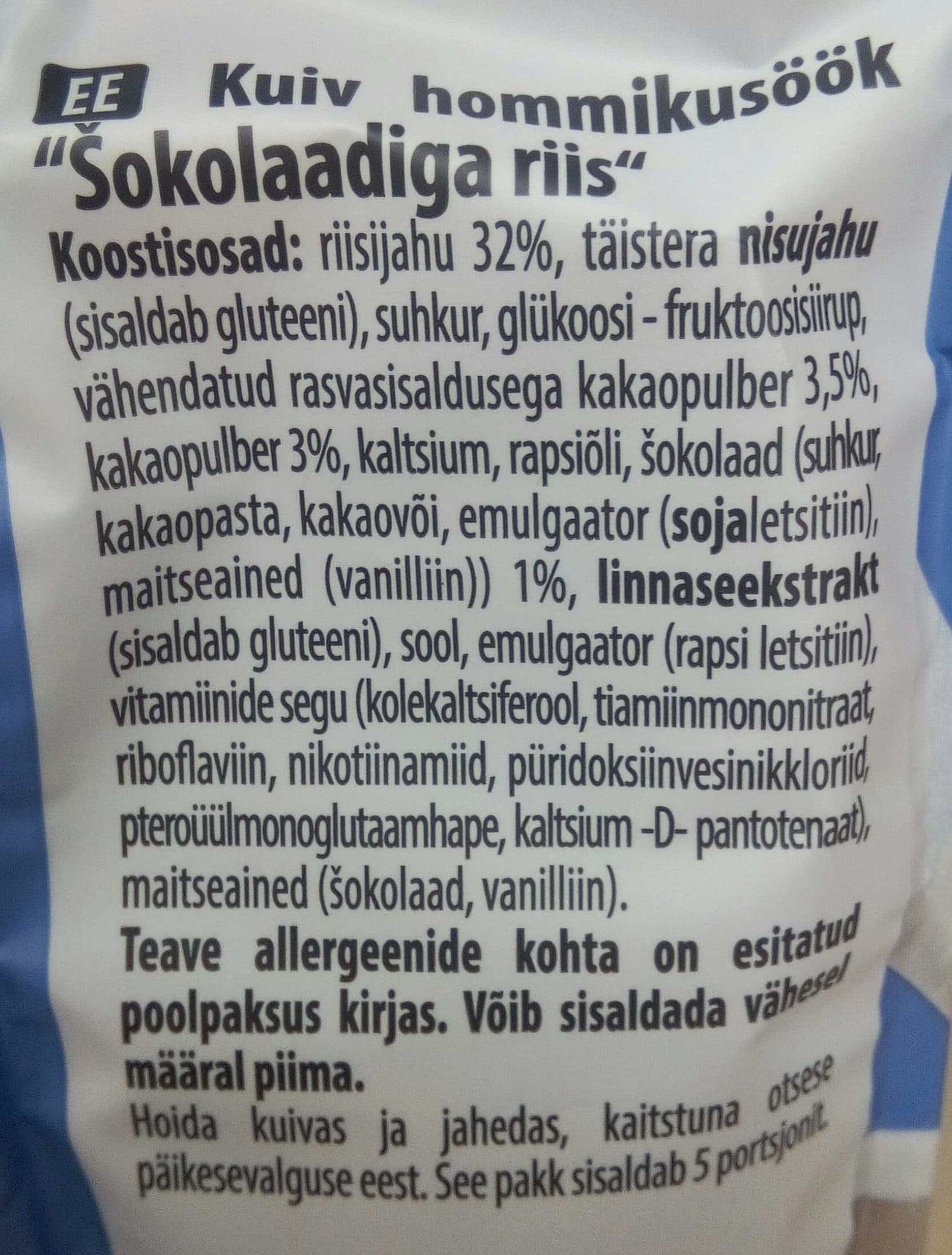 Oho! Sokolaadiga riis packshot