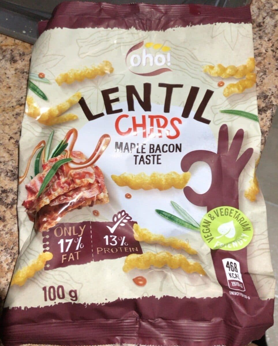 Oho! Lentil Chips Maple Bacon Taste packshot
