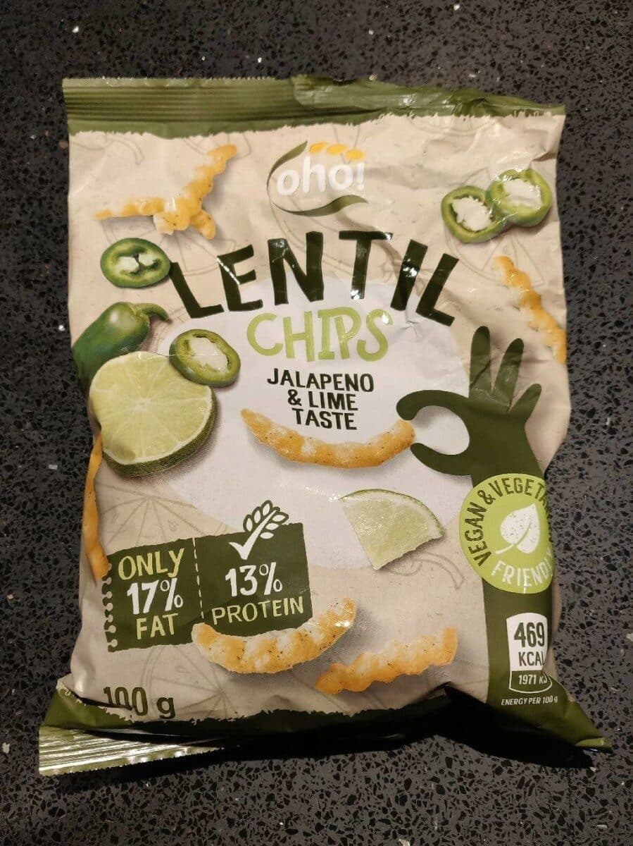 Oho! Jalapeno & Line Lentil Chips packshot