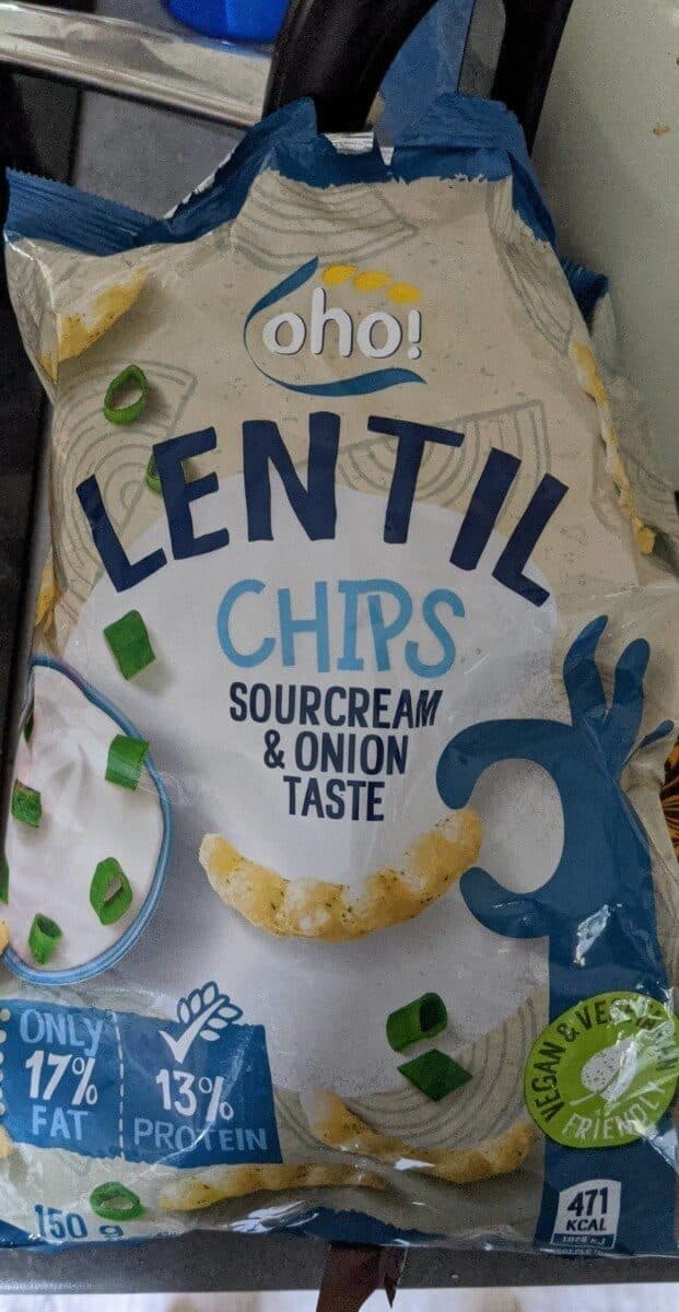 oho! Lentil Chips sourcream & onion packshot
