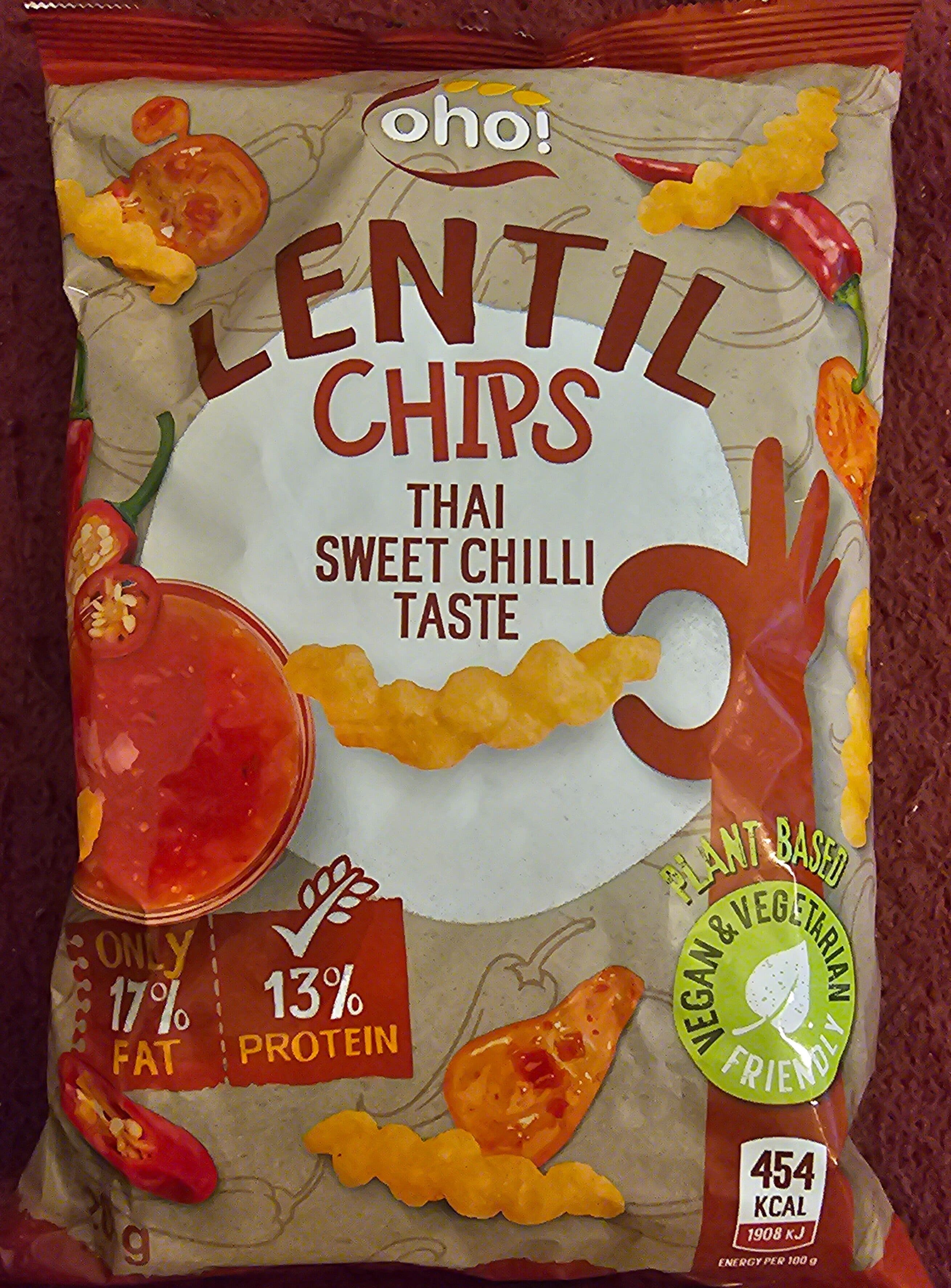 oho! “Thai sweet chilli” taste red lentil snacks packshot
