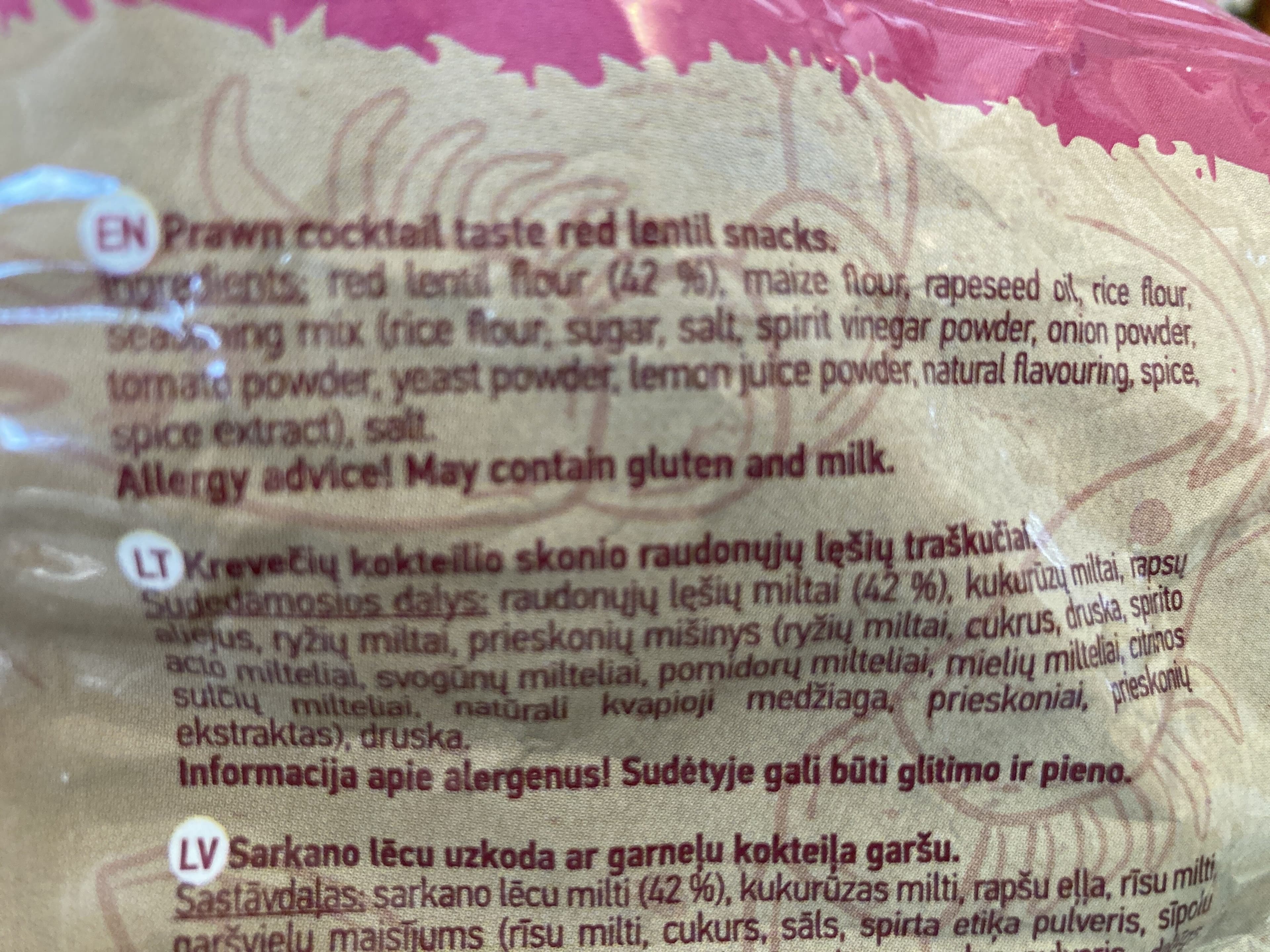 oho! Lentil chips prawn cocktail flavour packshot