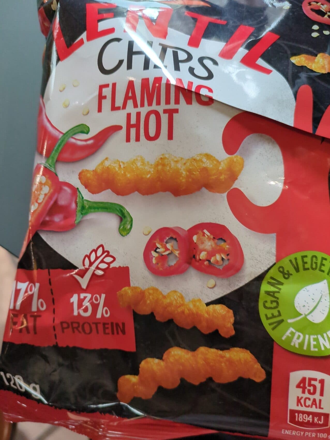 Lentil Chips Flaming Hot Oho! packshot