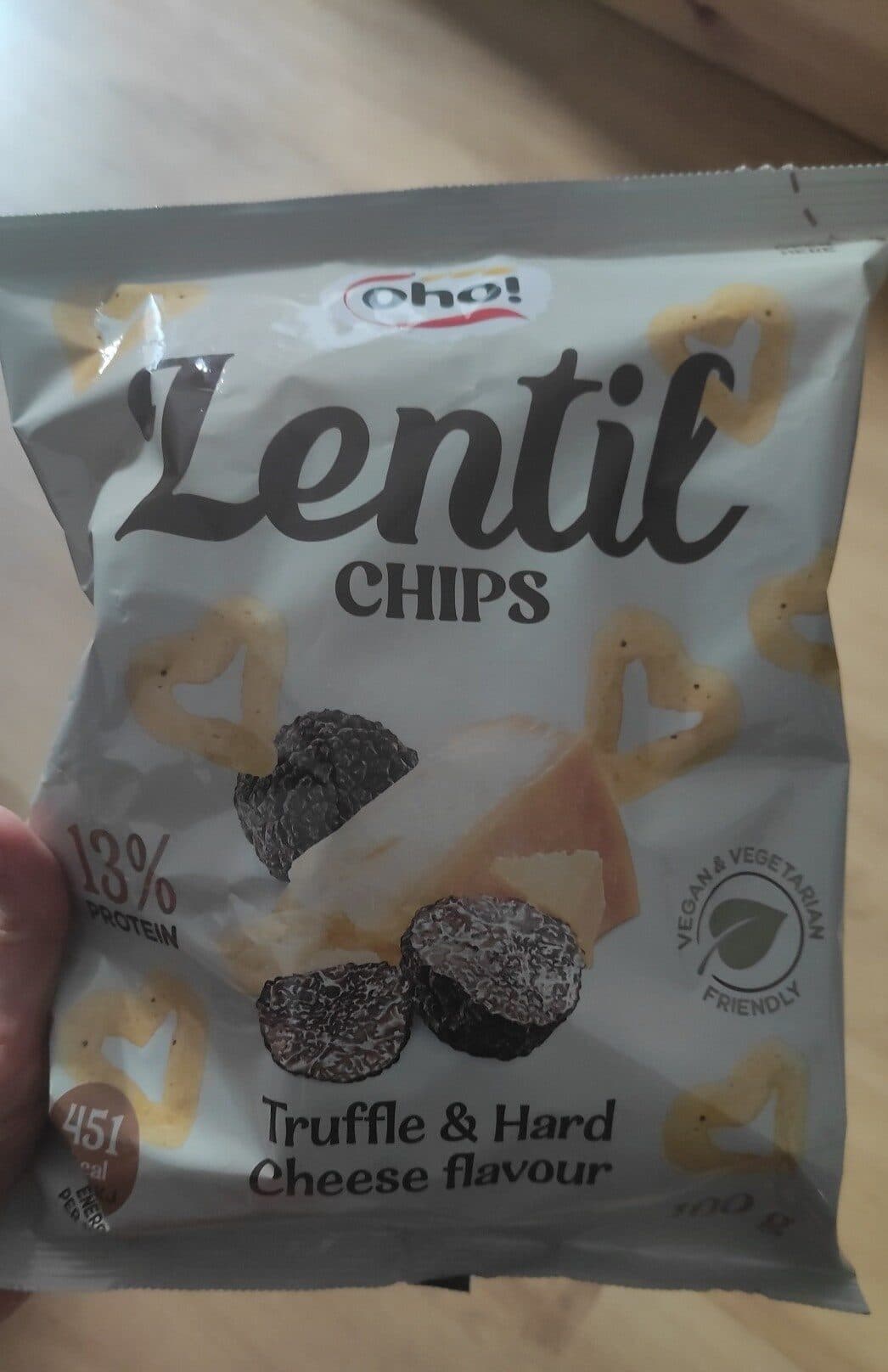 Oho! Lentil Chips Truffle & Hard Cheese packshot