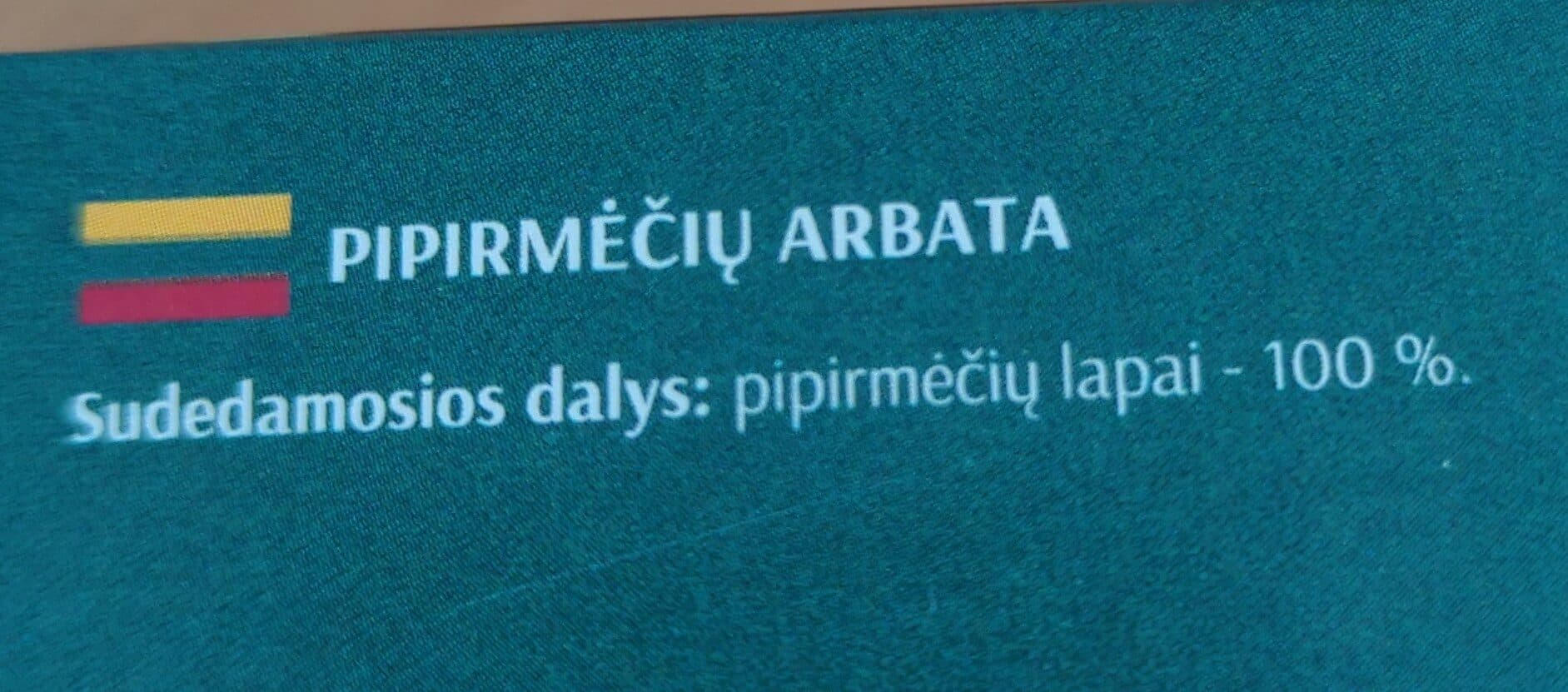 Žolynėlis Pipirmėčių arbata packshot