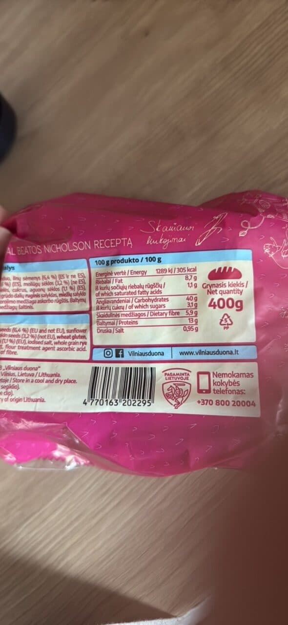 Beatos virtuvė Sumuštinių Duona packshot