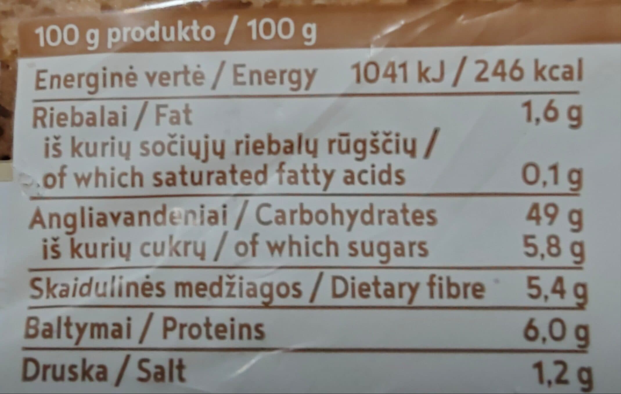 Vilniaus Duona Močiutės Šviesi Ruginė Duona packshot