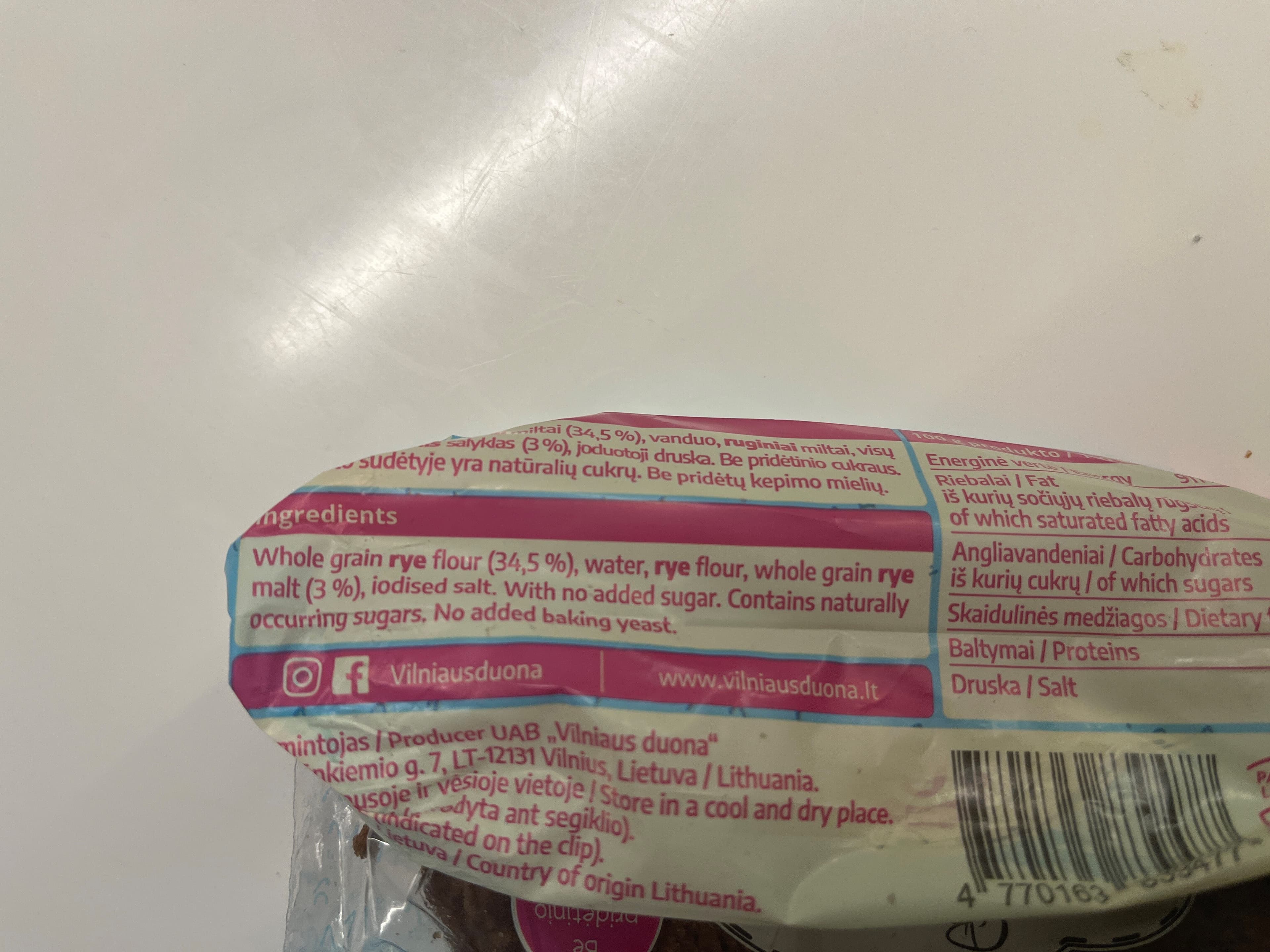 Beatos viso grudo bemiele duona 4770163839477 packshot