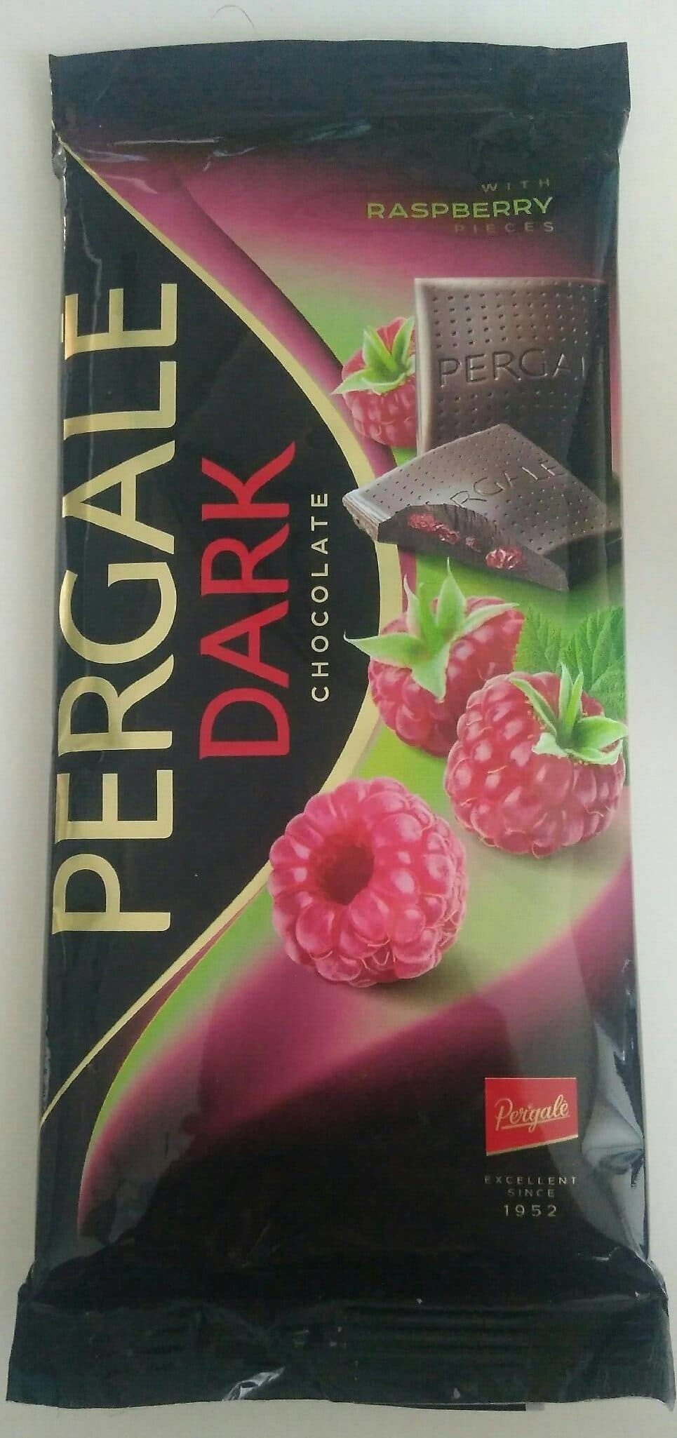 Pergale Pregame dark chocolate with raspberry packshot