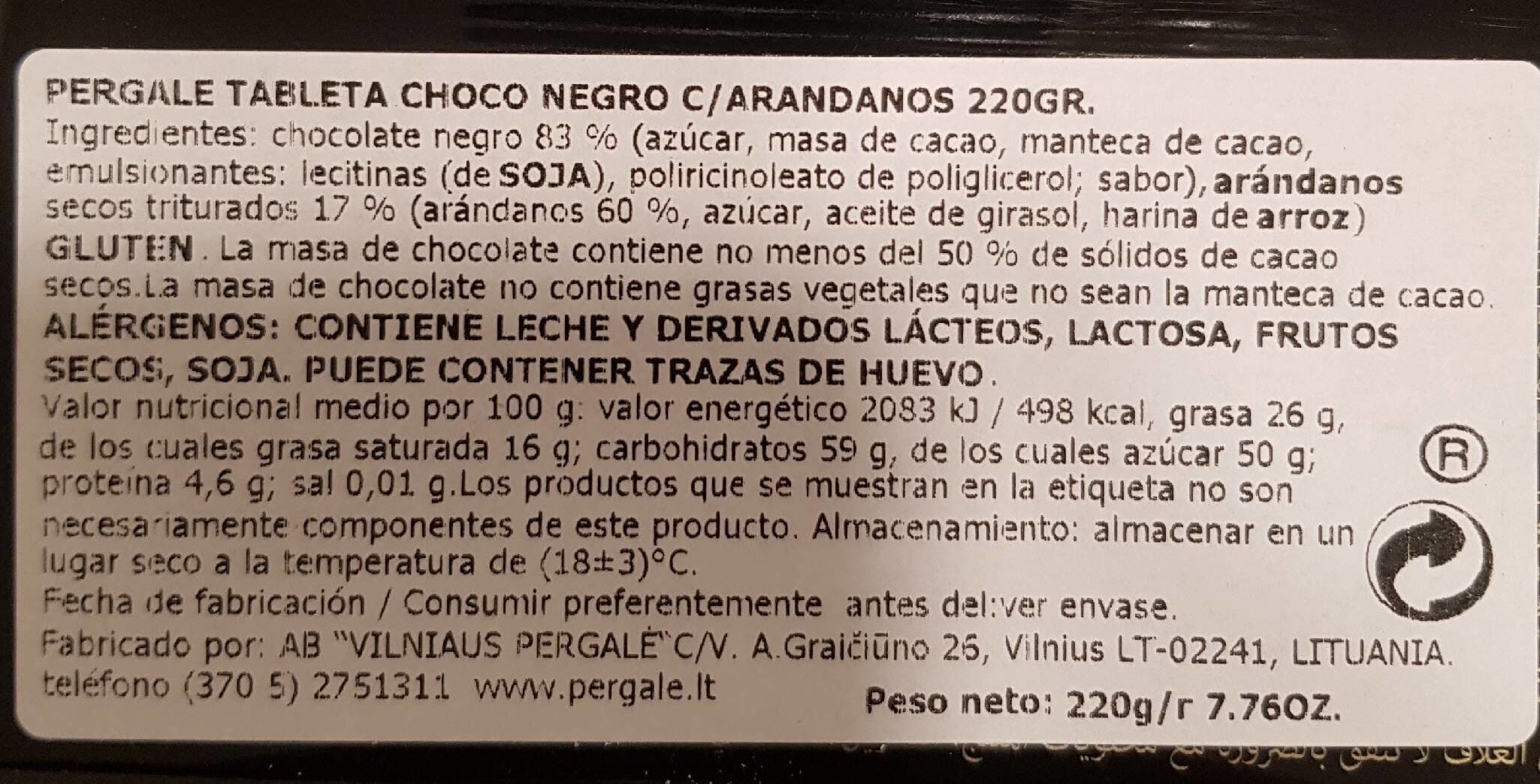 Pergalė Dark chocolate packshot