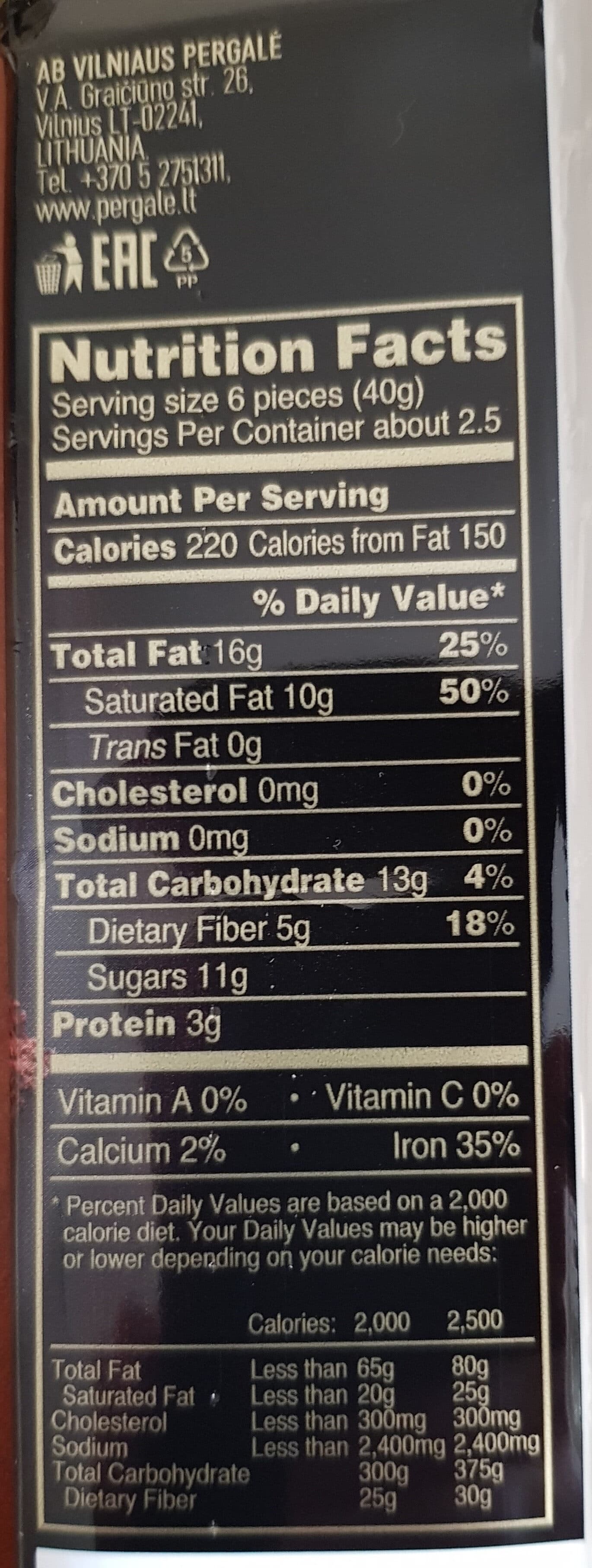 Pergale Pergale Dark 72% packshot