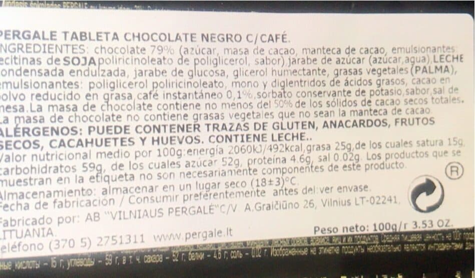 Pergale Dark Chocolate Pergal?, With Coffee Filling, 32% packshot
