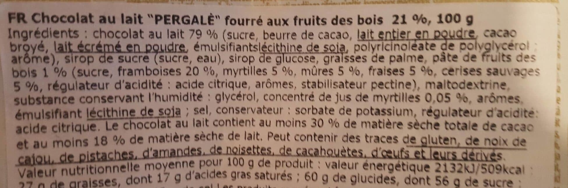 Pergalé Tablette de chocolat packshot