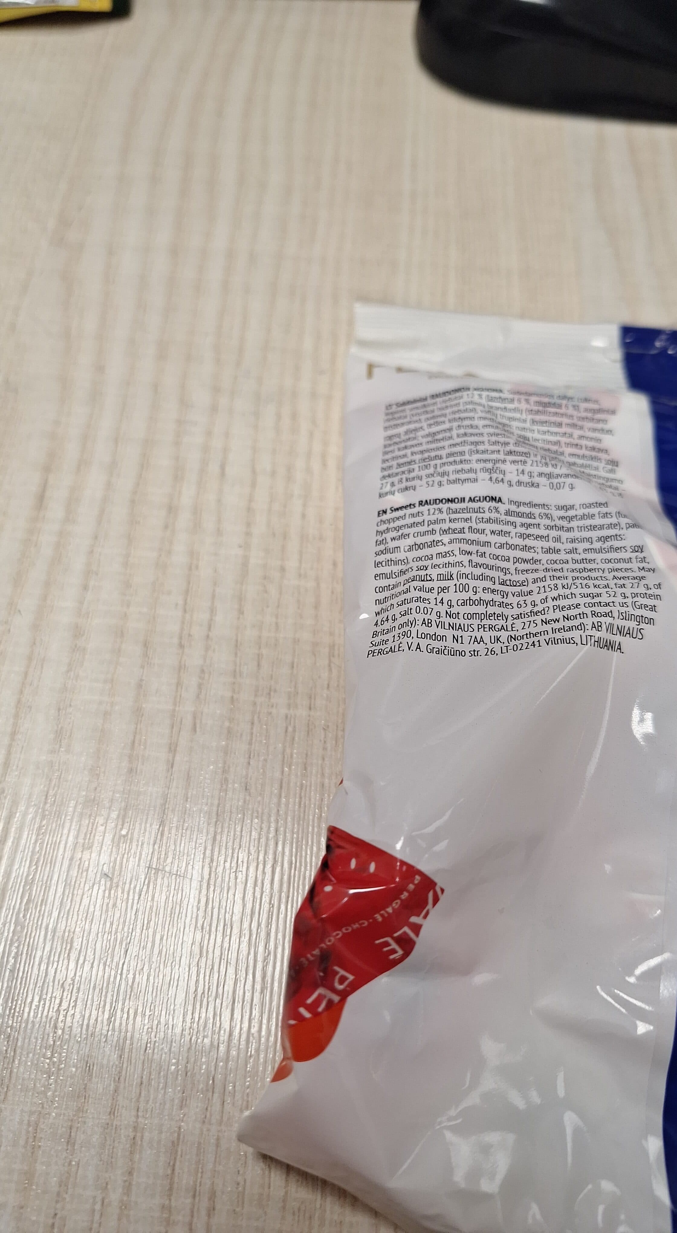 Pergalė Saldainiai RAUDONOJI AGUONA packshot