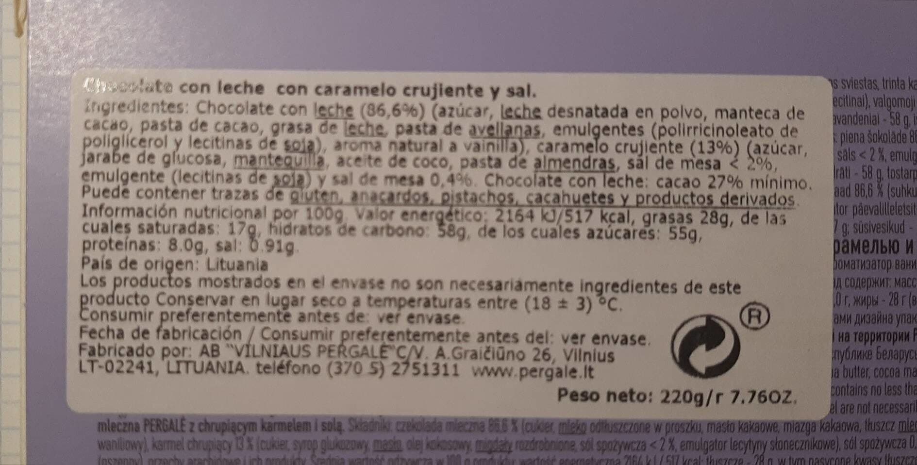 Pergalé milk chocolate crispy caramel packshot