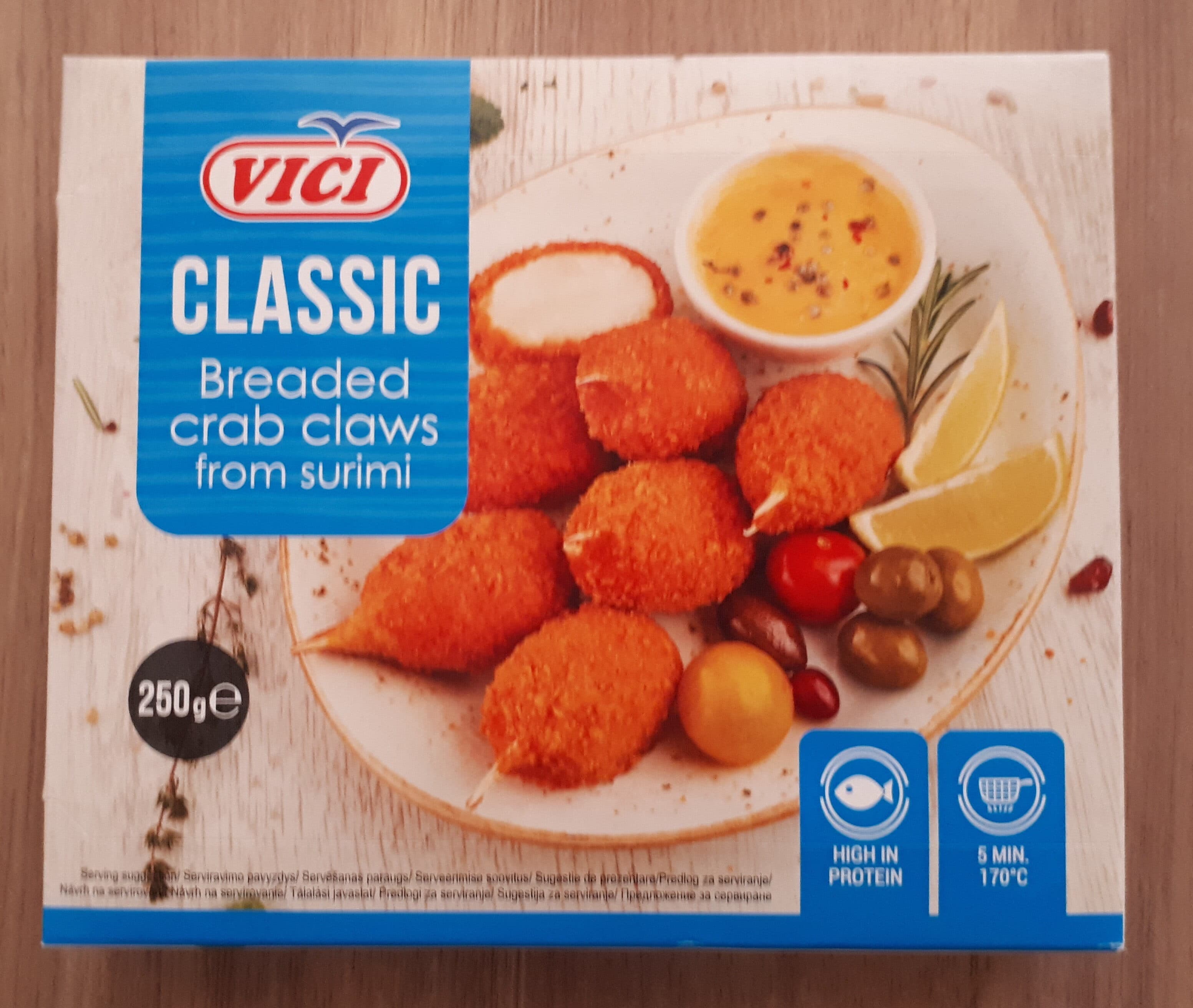 Viči Breaded crab claws from surimi packshot