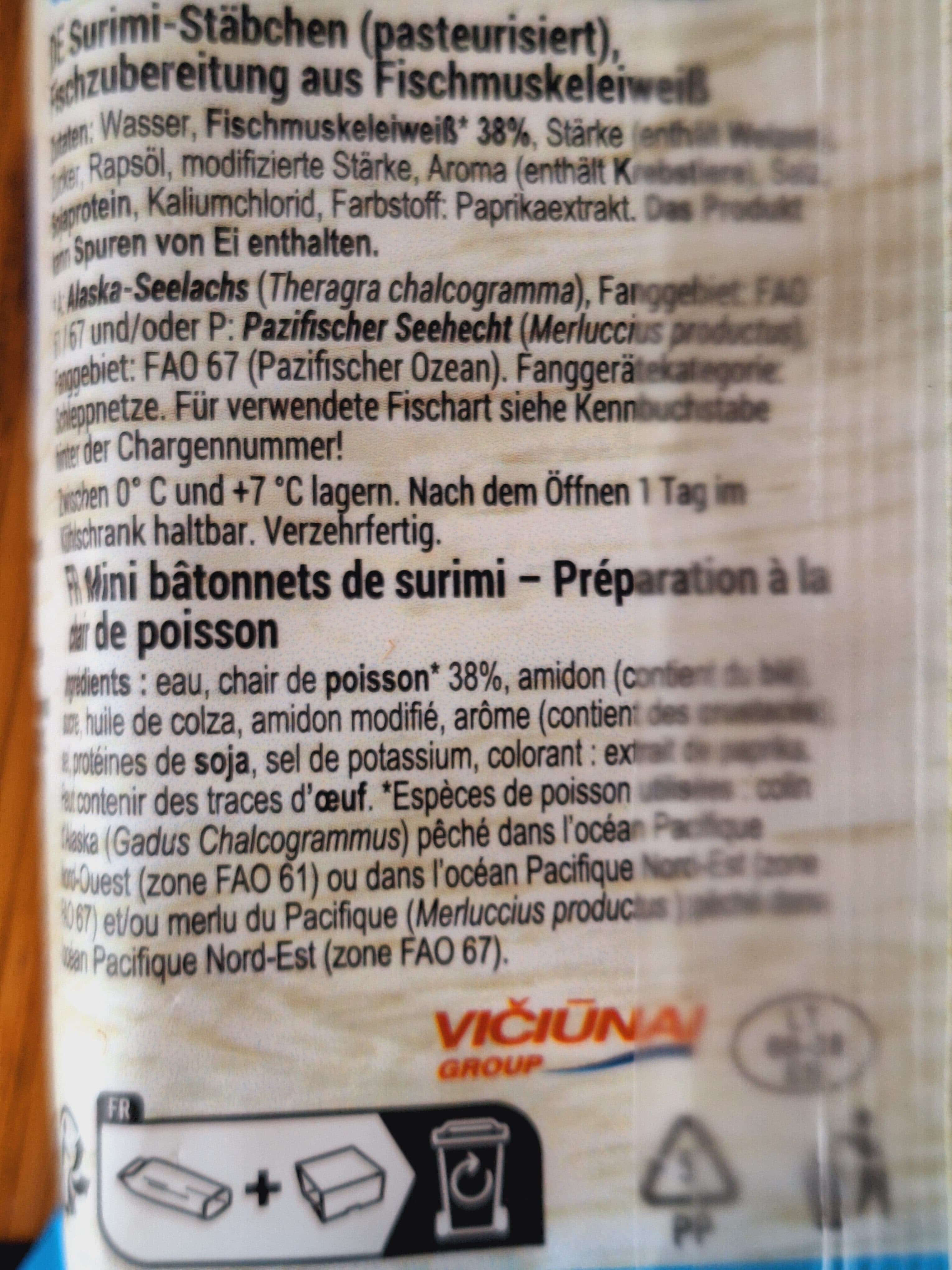 Viči Meeres Snacks, Surimi Mit Krabbenaroma packshot