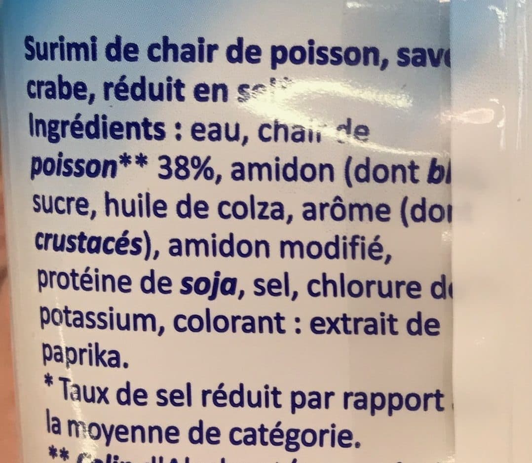 Viči Plaisir de la mer Bâtonnets de surimi saveur crabe packshot