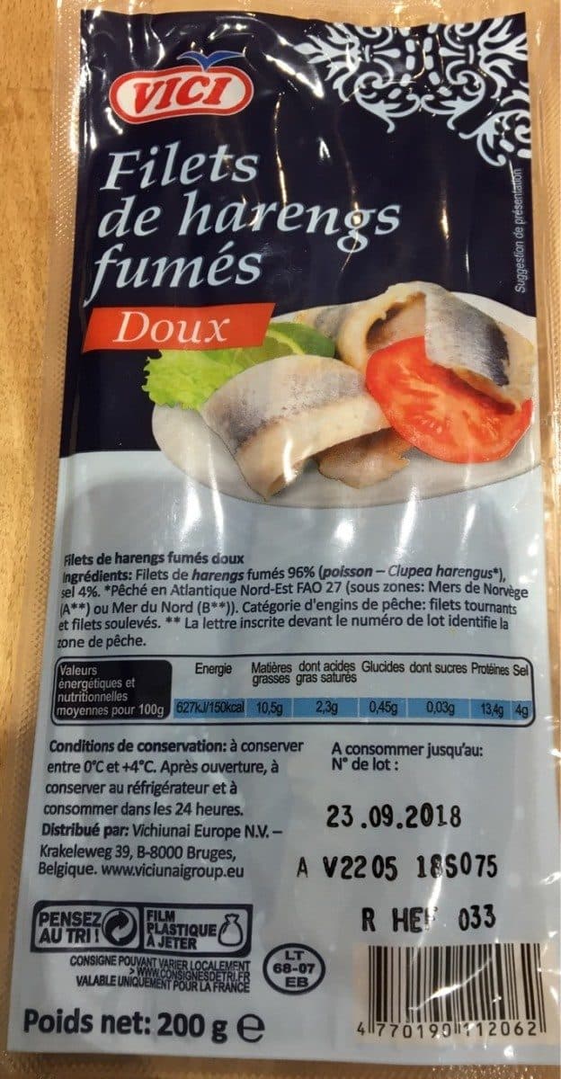 Viči Filets de harengs fumés doux packshot