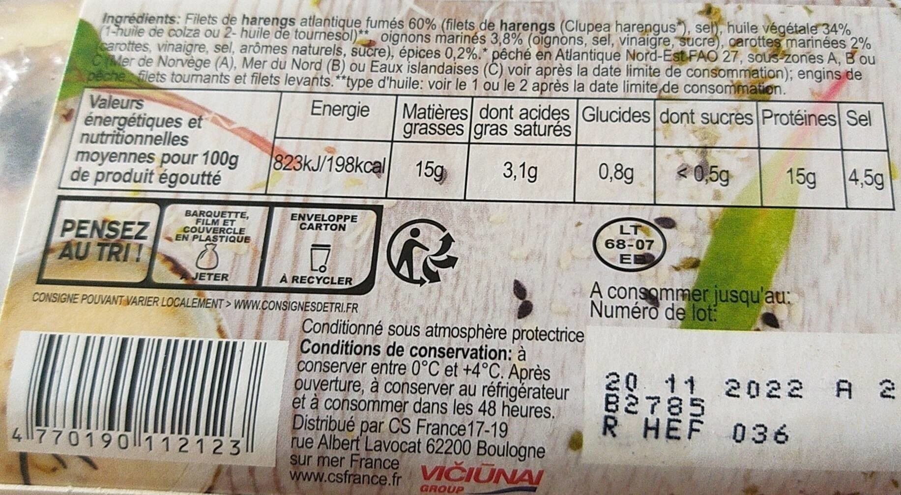 Viči Filets de harengs doux fumés packshot