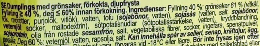 Orkla Dumplings med Grönsaker packshot