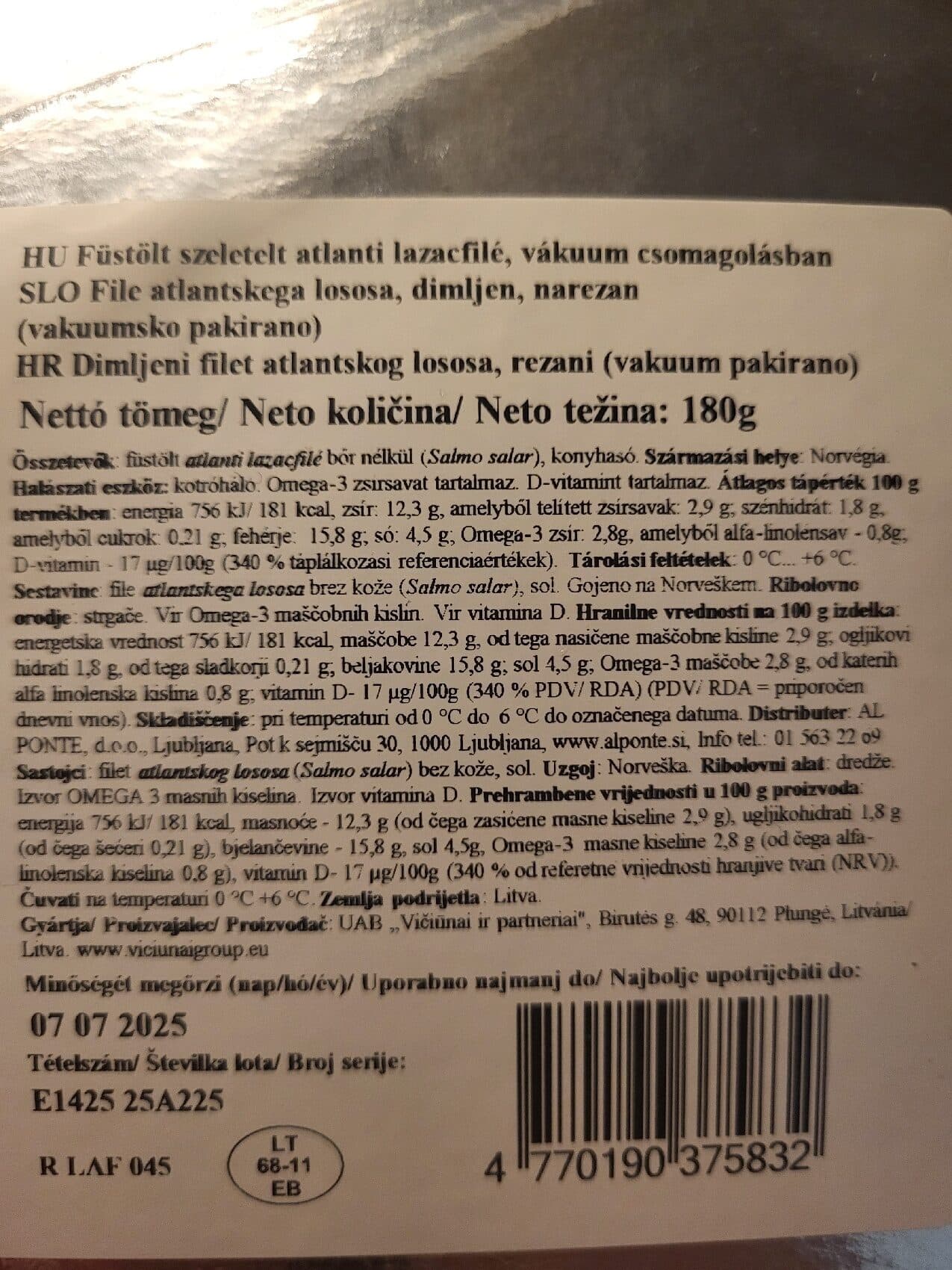 Vici Salmon (Cold smoked) packshot