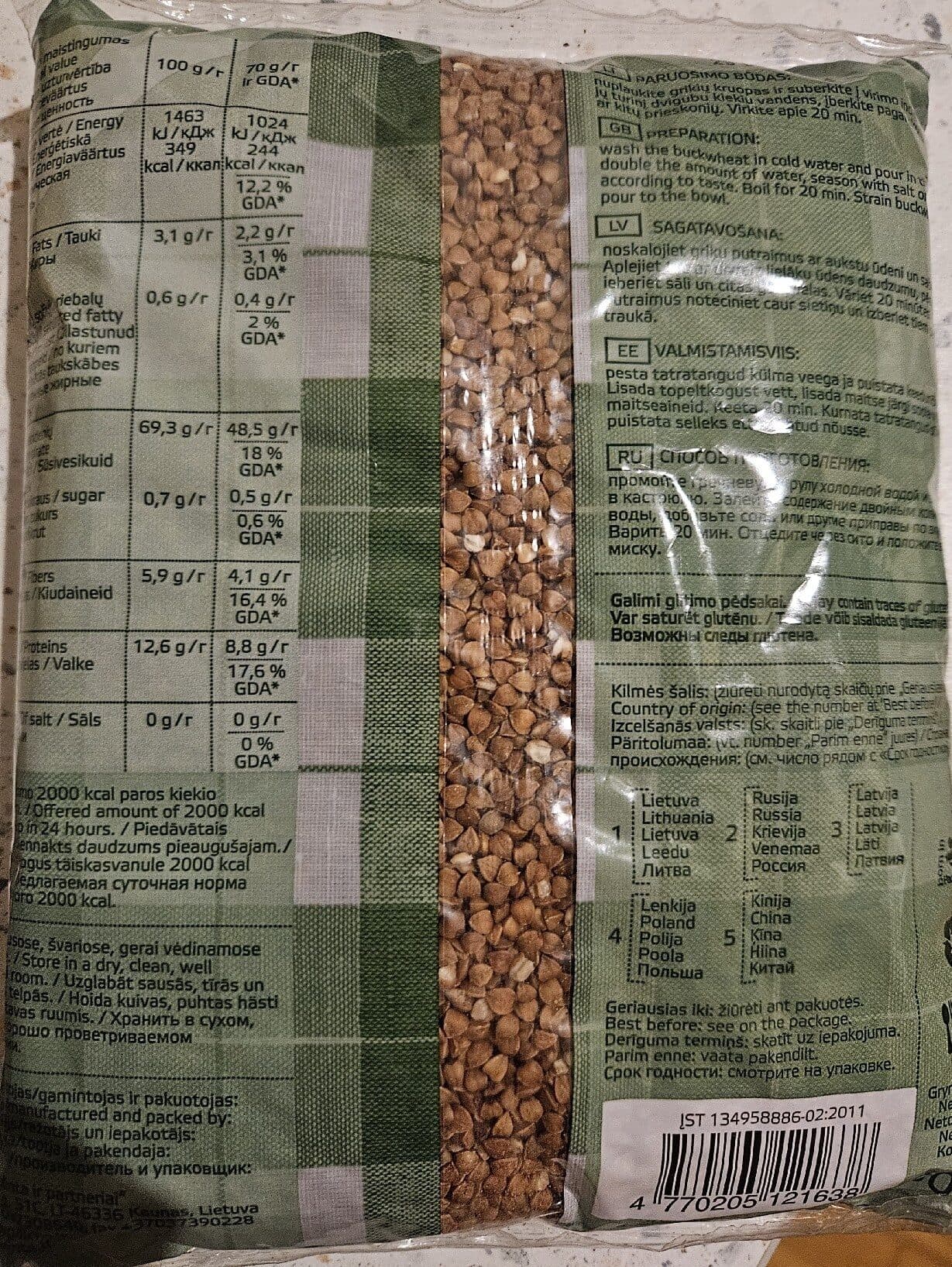Limor Grikių kruopos packshot