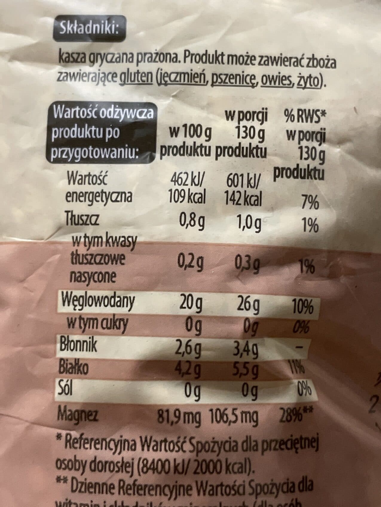 Plony Natury Kasza gryczana pażona packshot