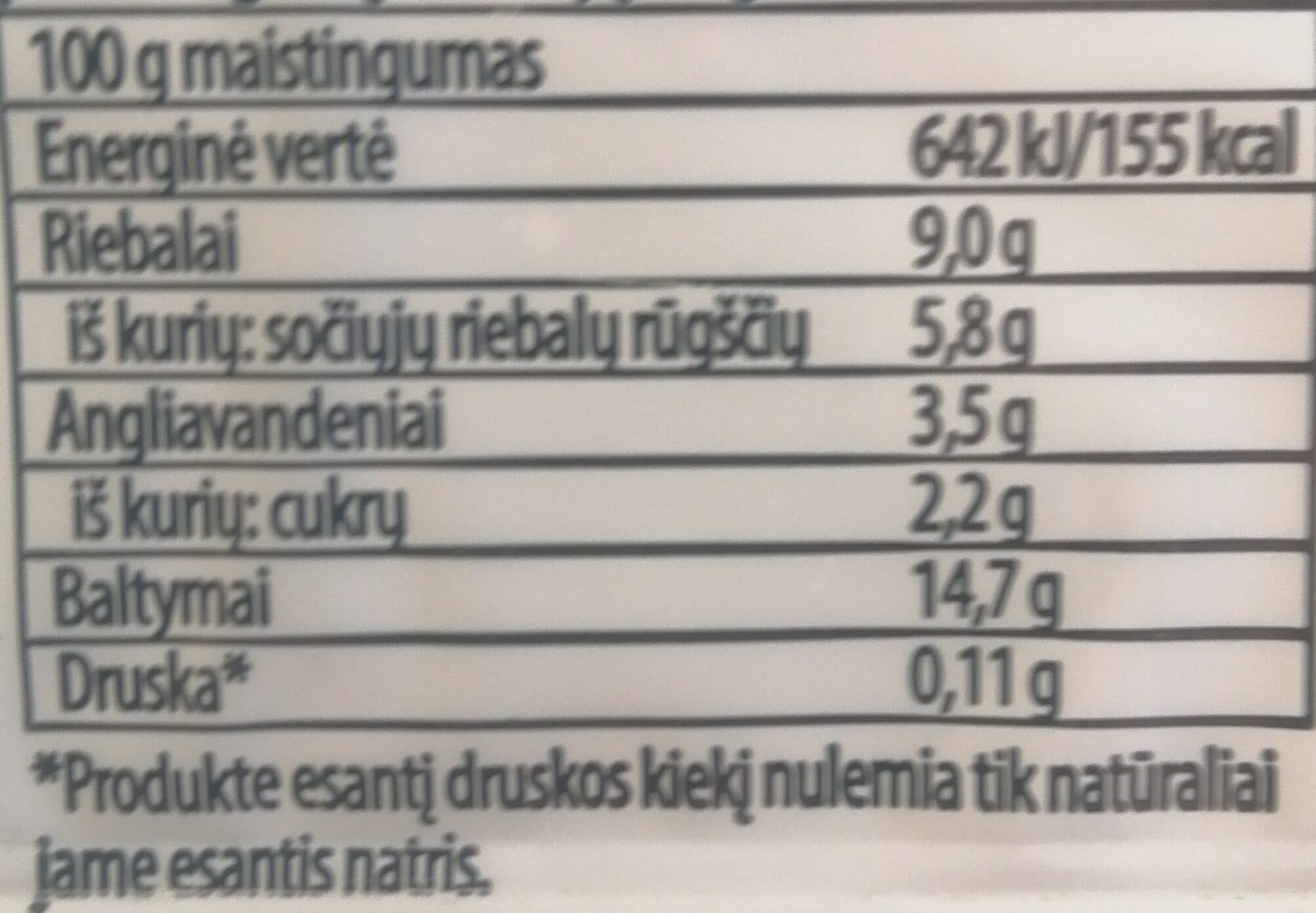 Vilkyškių pieninė Pusriebė varškė 9% packshot