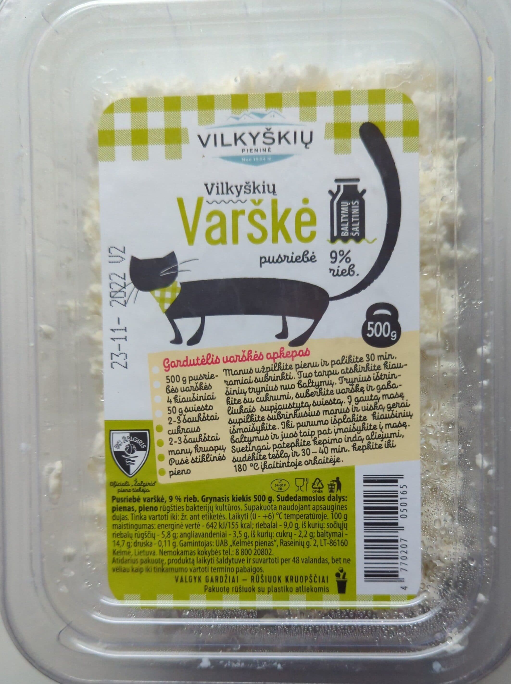 Vilkyškių pieninė Varškė packshot