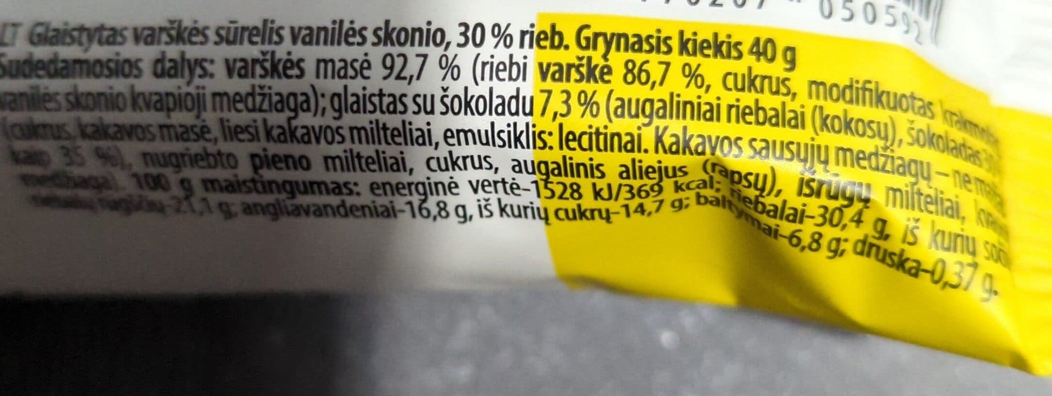 Vilkyškių quark snack classic vanilla flavour packshot