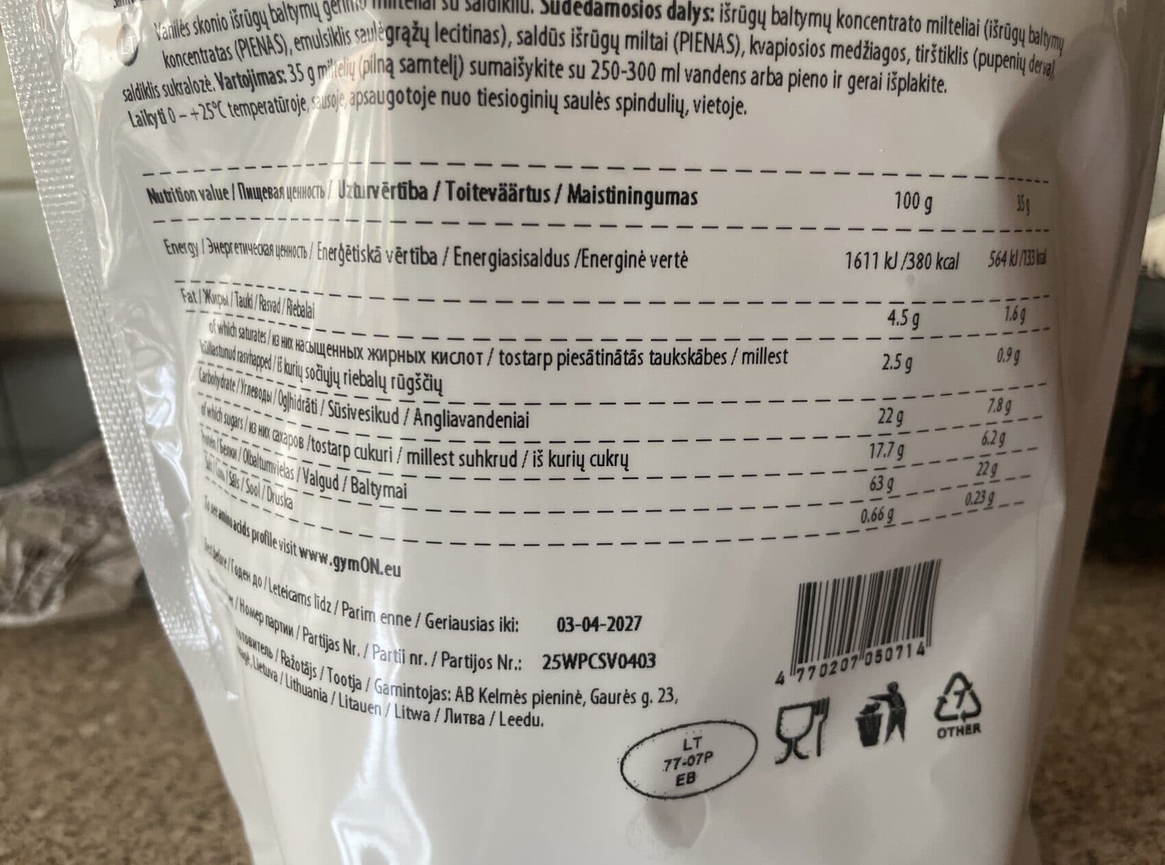 Force Five Vanilla Whey Protein packshot