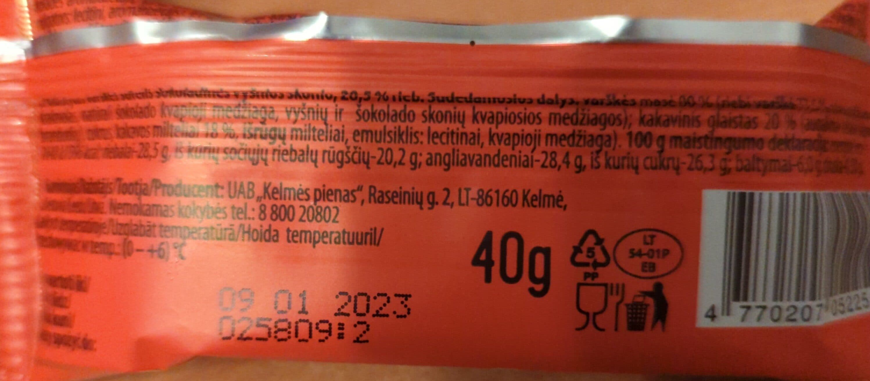 Vilkyškių pieninė Varškės sūrelis šokoladinės vyšnios skonio packshot