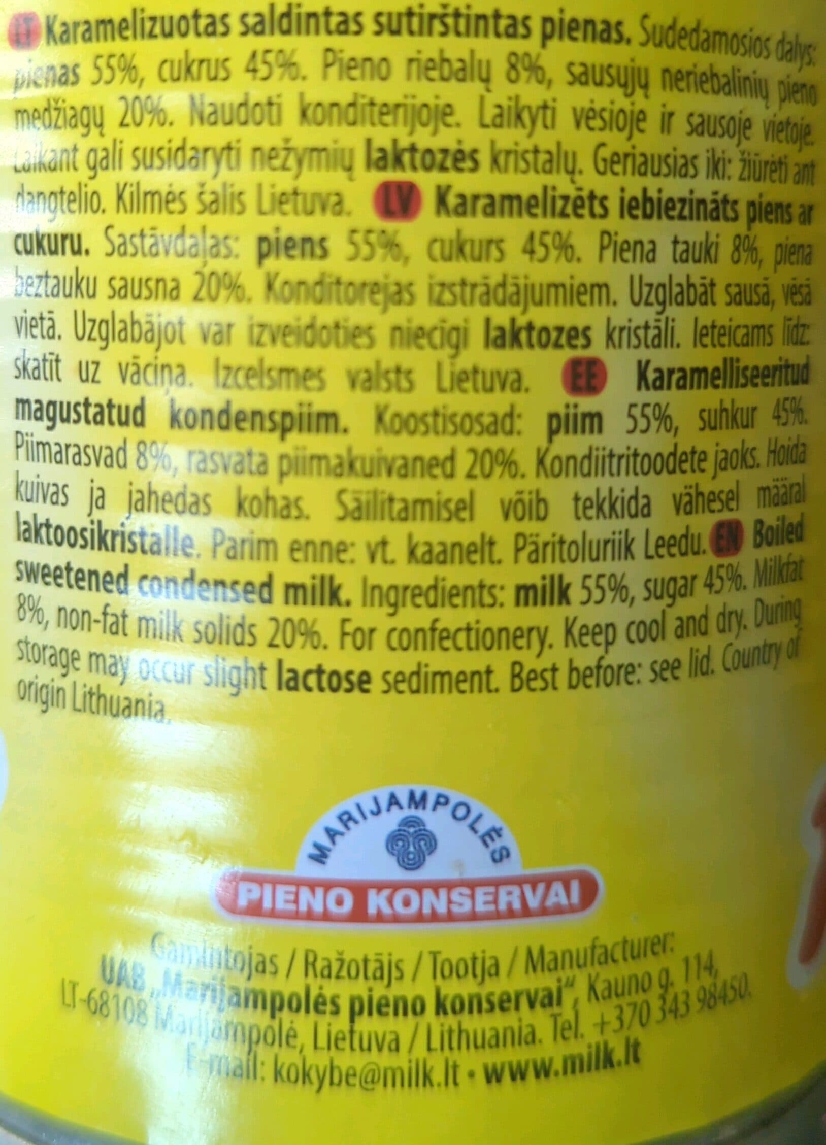rududu karamelizuotas saldintas sutirštintas pienas packshot