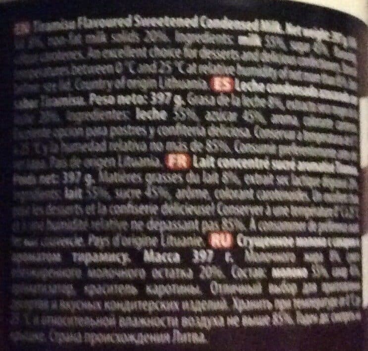 Open Food Facts Tiramisun sweetened condensated milk packshot
