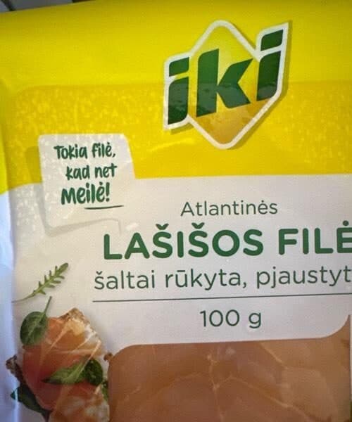 iki Atlantinės lašišos filė šaltai rūkyta, pjaustyta packshot