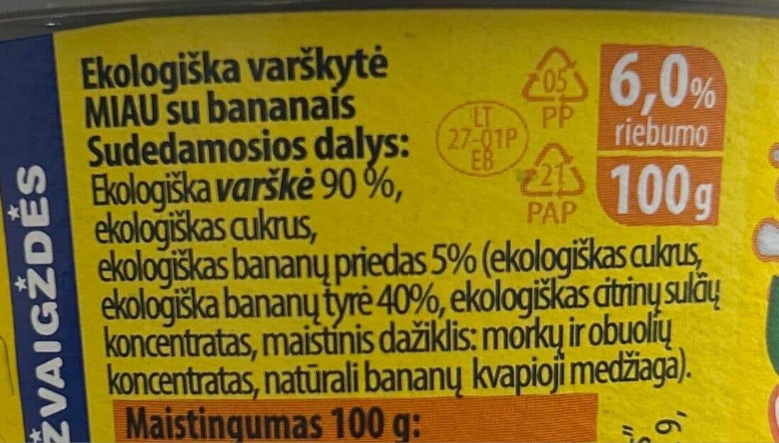 Pieno žvaigždės Ekologiška varškytė packshot