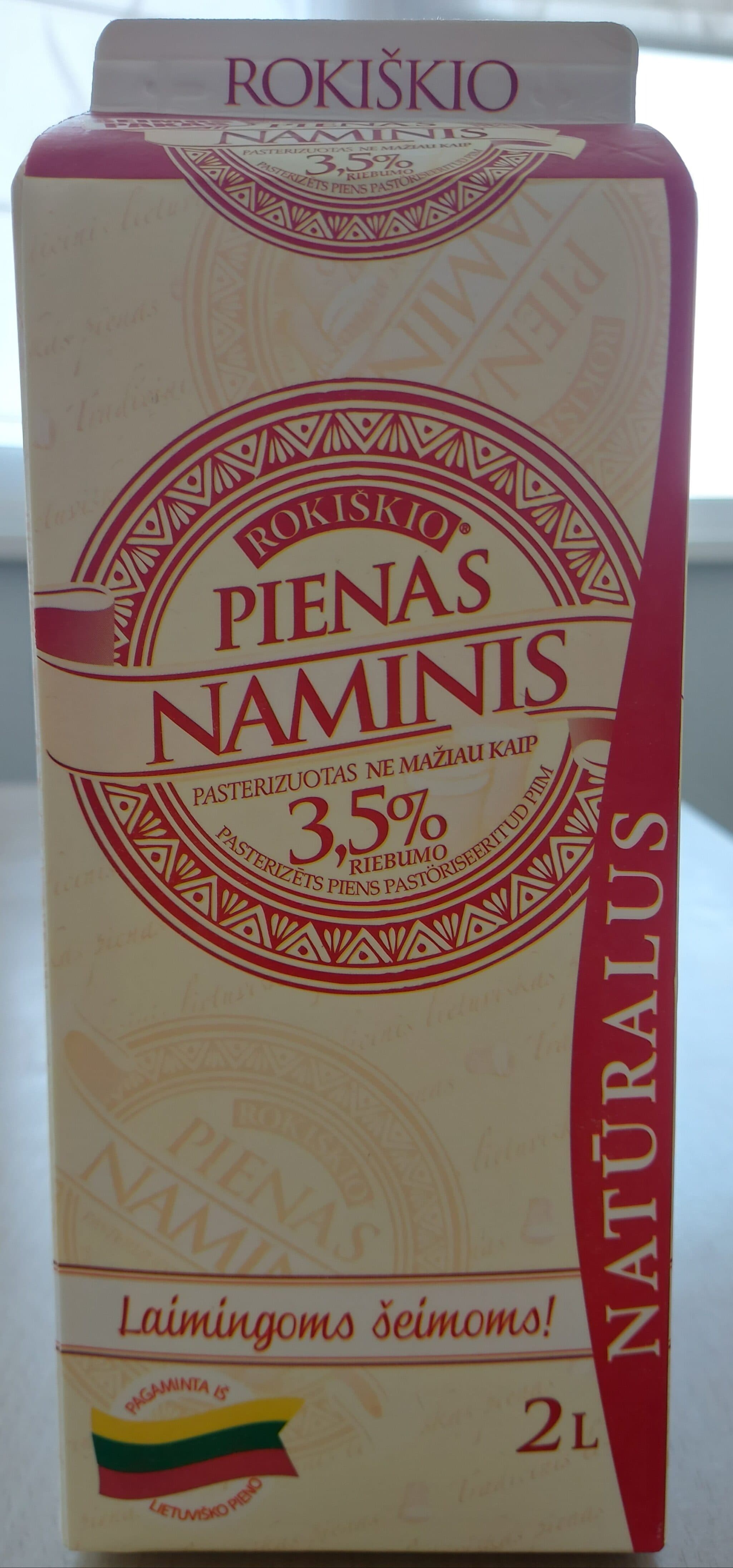 Rokiškio Naminis Pienas 3,5% packshot