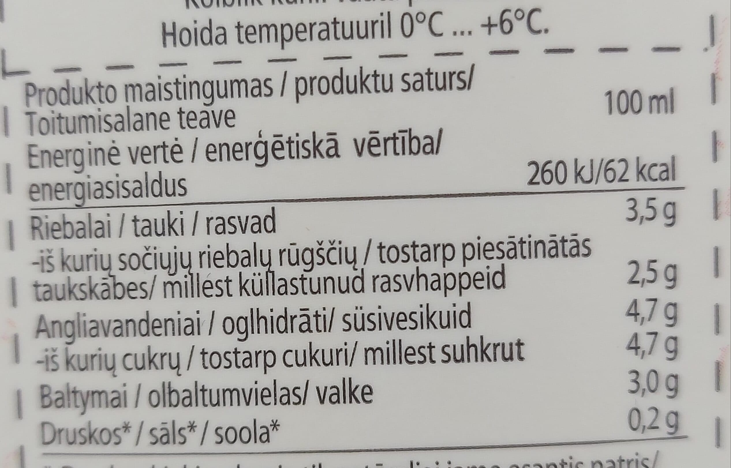 Rokiškio Naminis Pienas 3,5% packshot