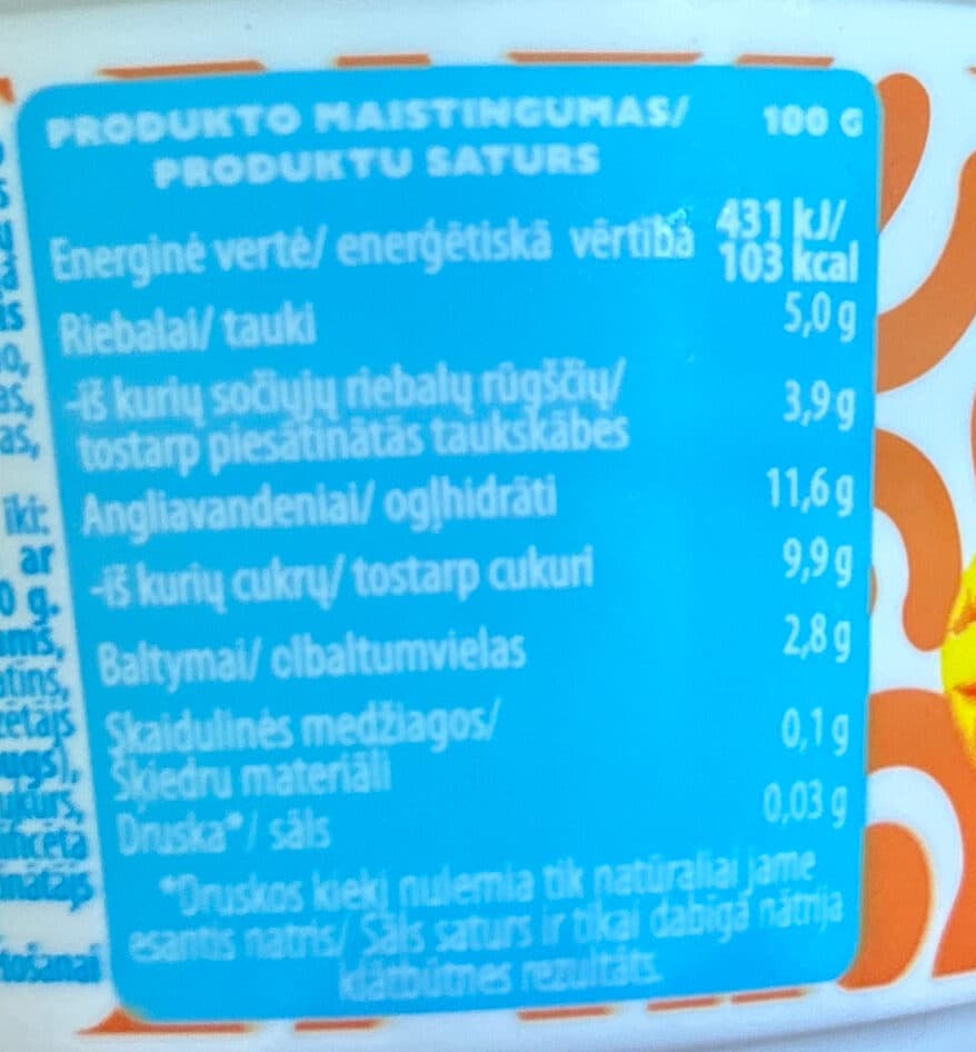 Rokiškio Kefyrinis jogurtas su mangais ir pasiflora packshot