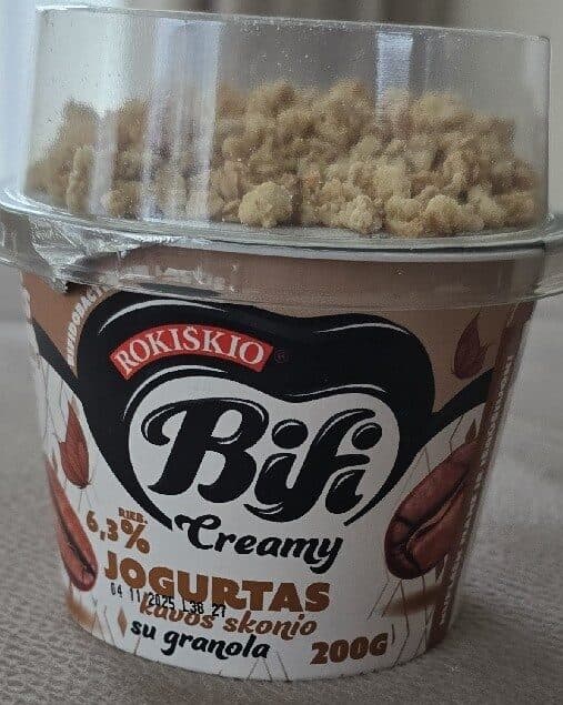 Rokiškio Bifi Creamy Jogurtas Kavos Skonio Su Granola packshot