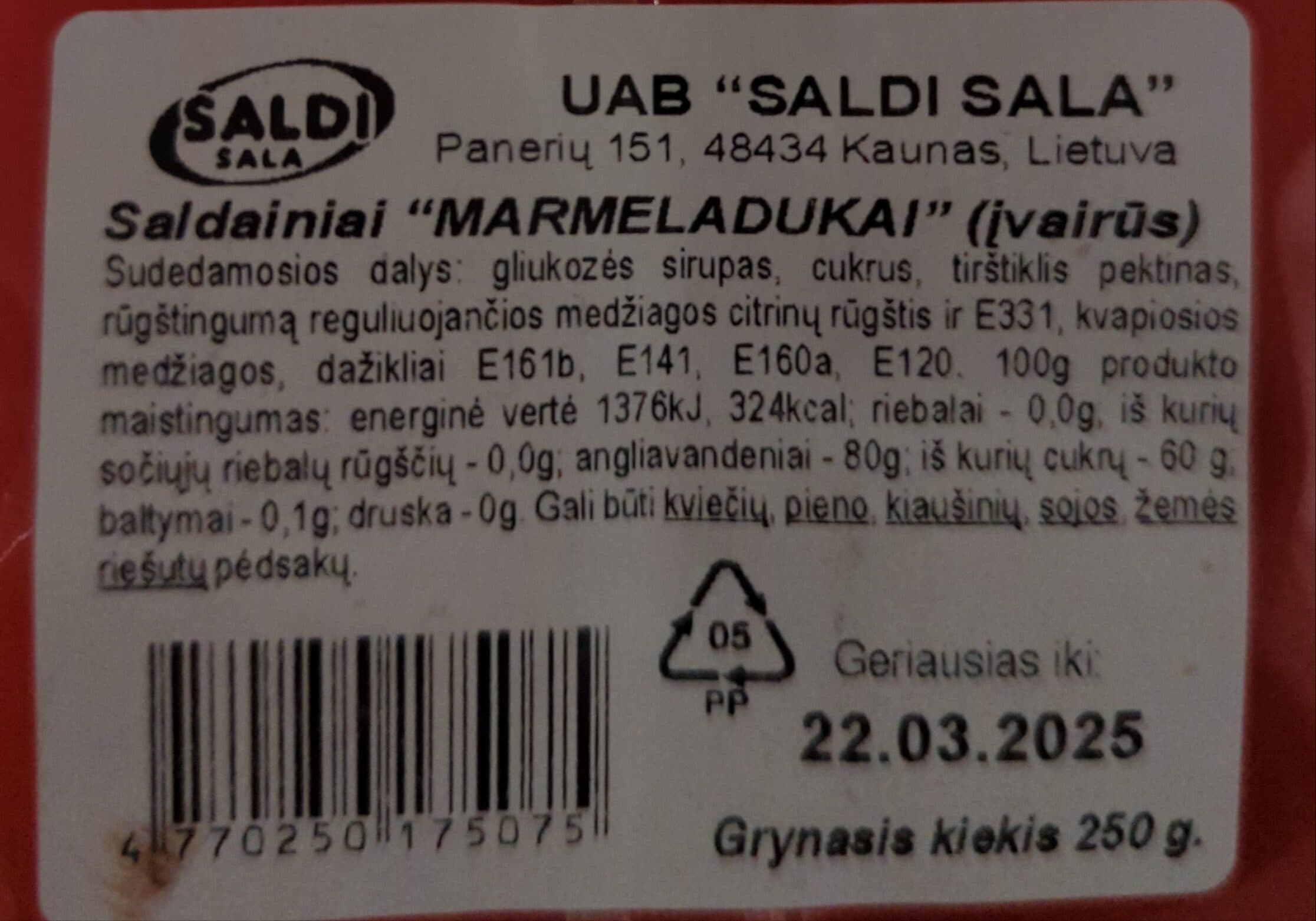 Saldi Sala saldainiai marmeladukai packshot